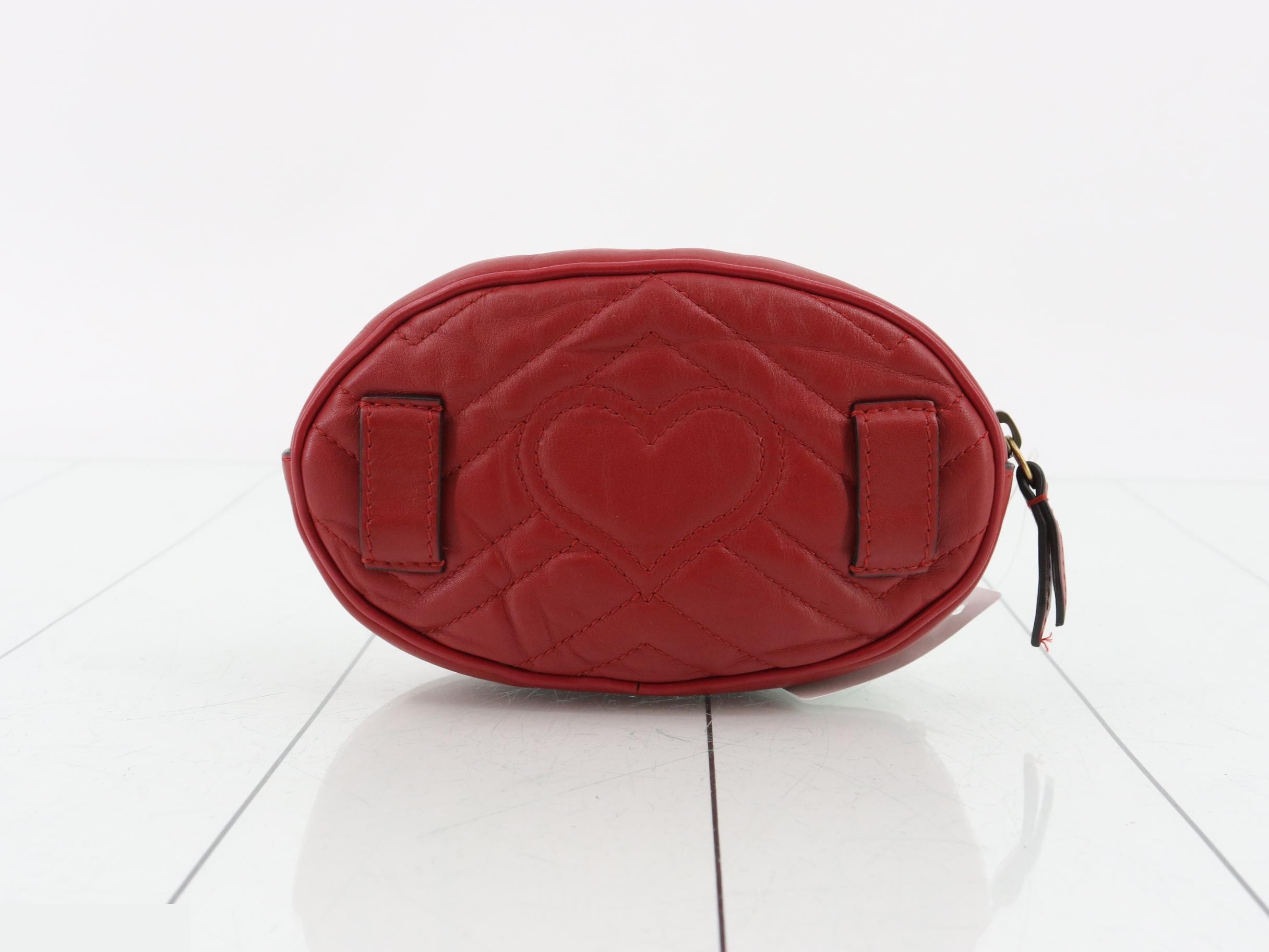 GG Marmont quilted leather red belt waist bag — view 2
