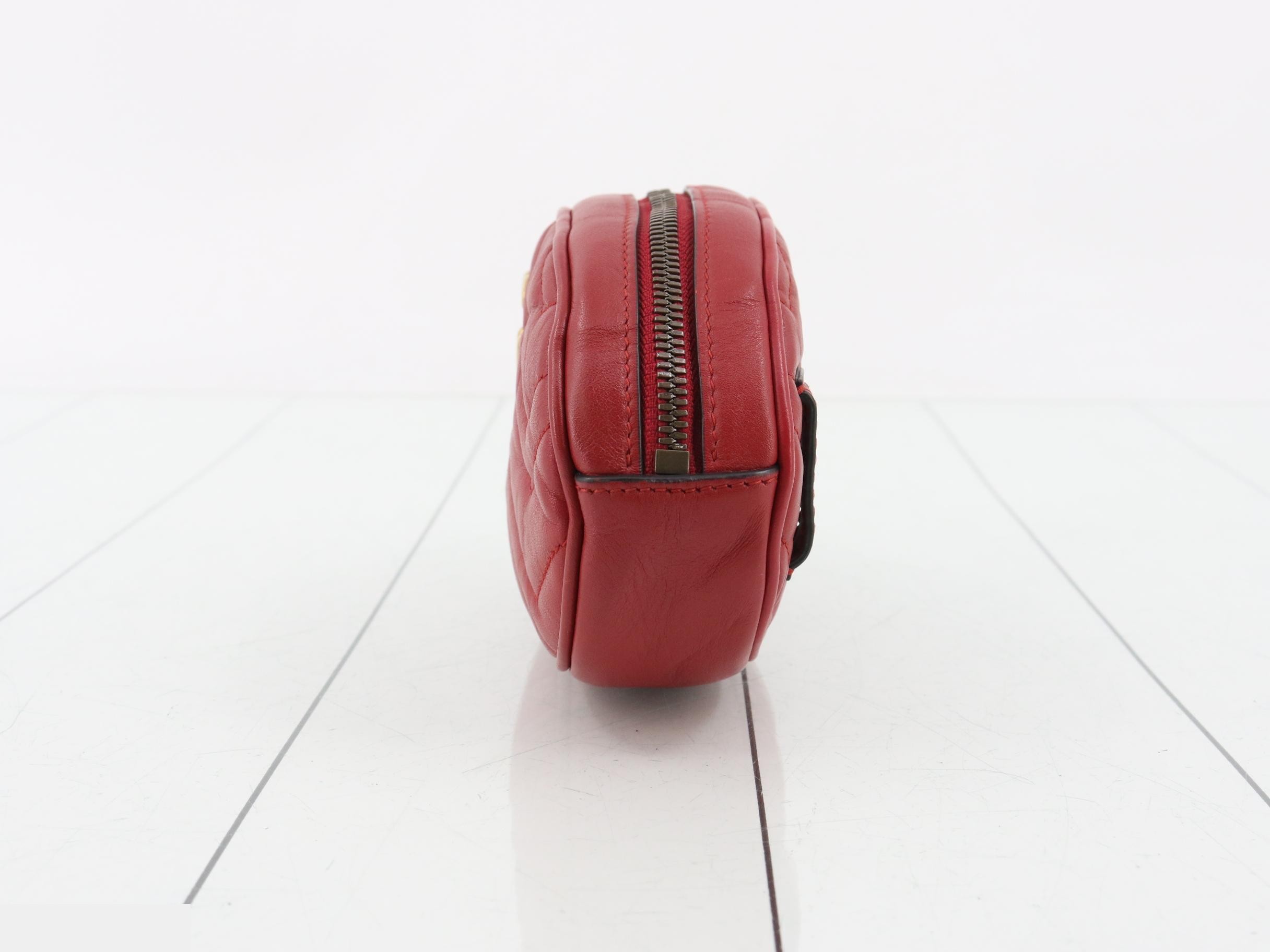GG Marmont quilted leather red belt waist bag — view 3