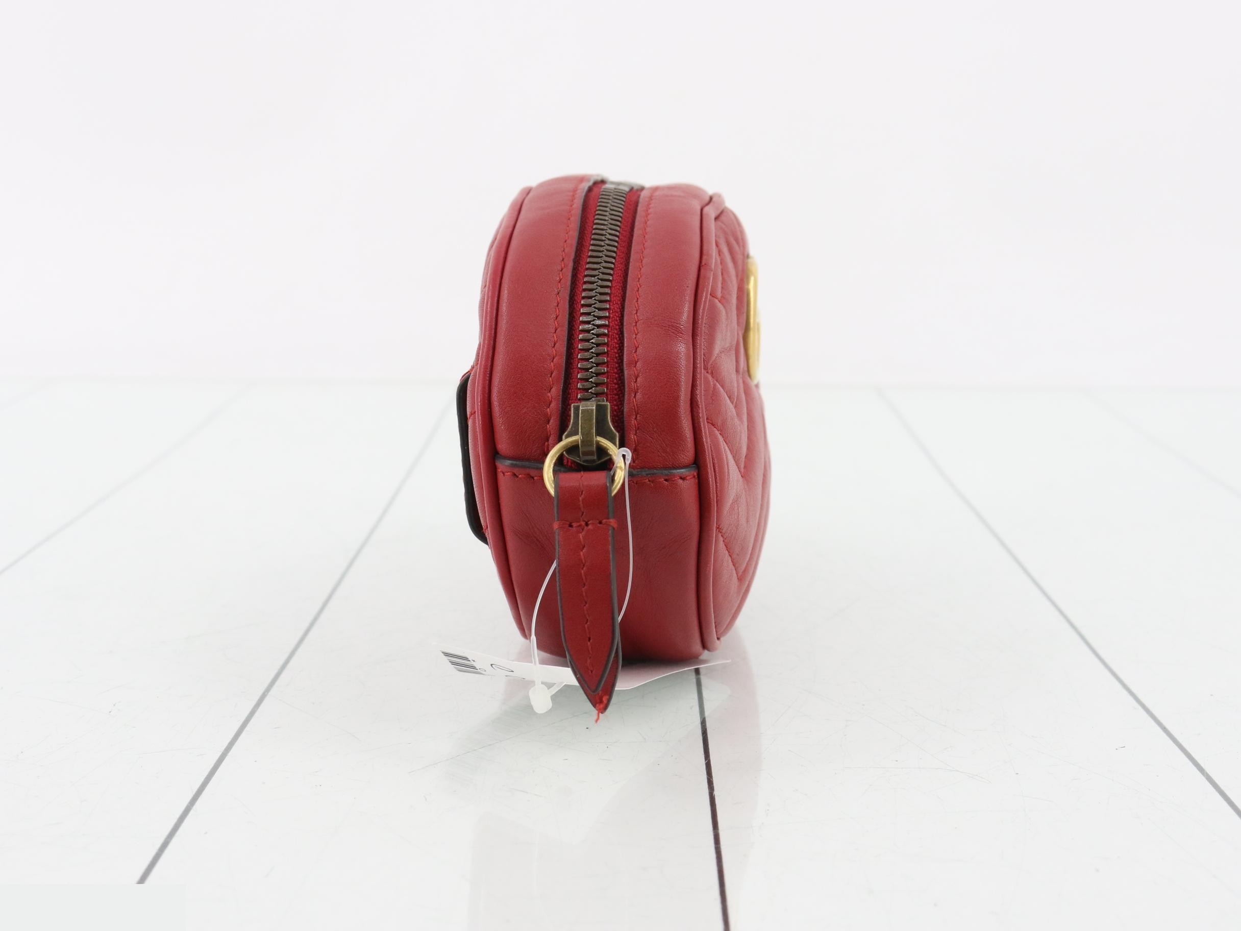 GG Marmont quilted leather red belt waist bag — view 4