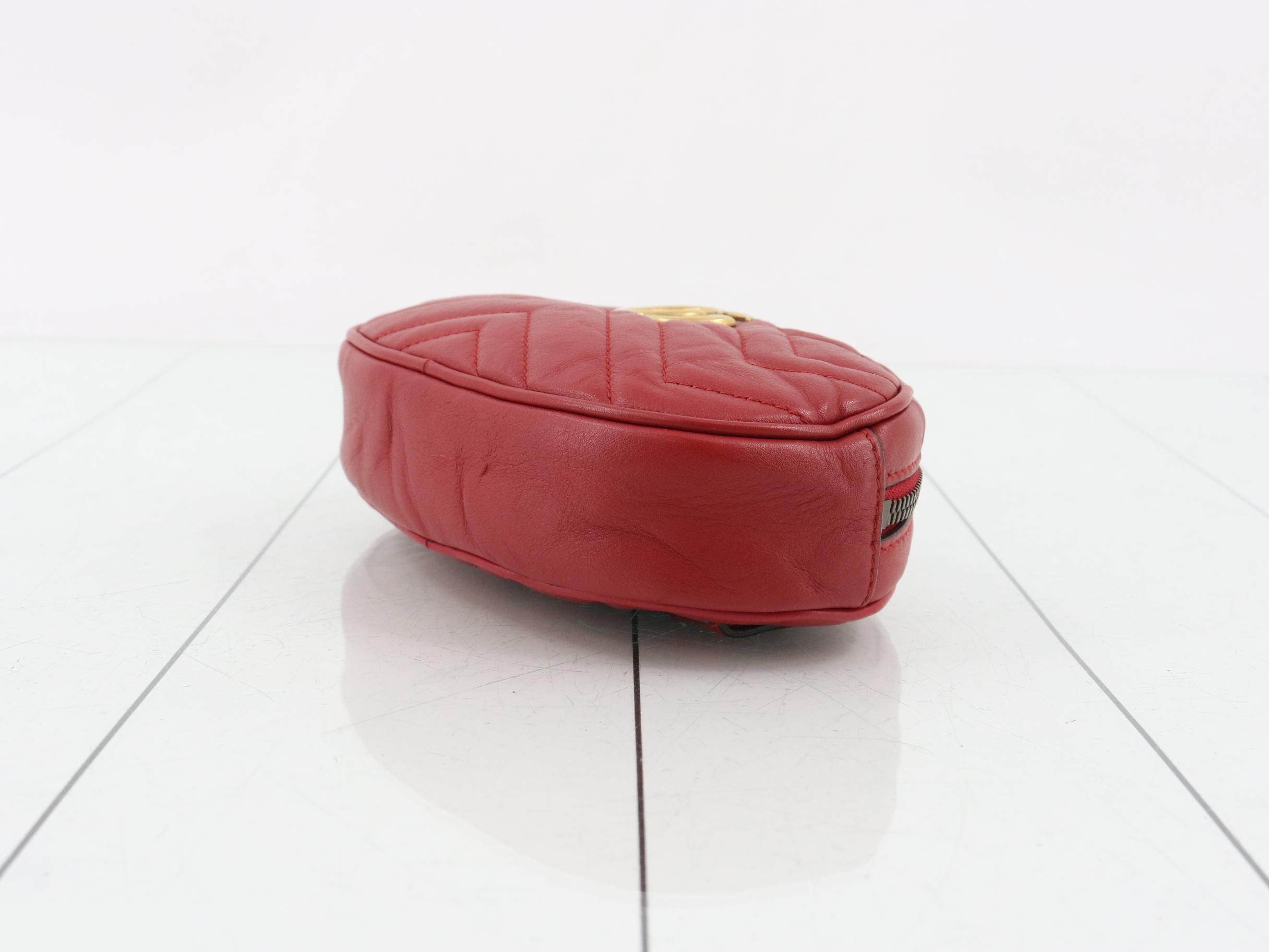 GG Marmont quilted leather red belt waist bag — view 6