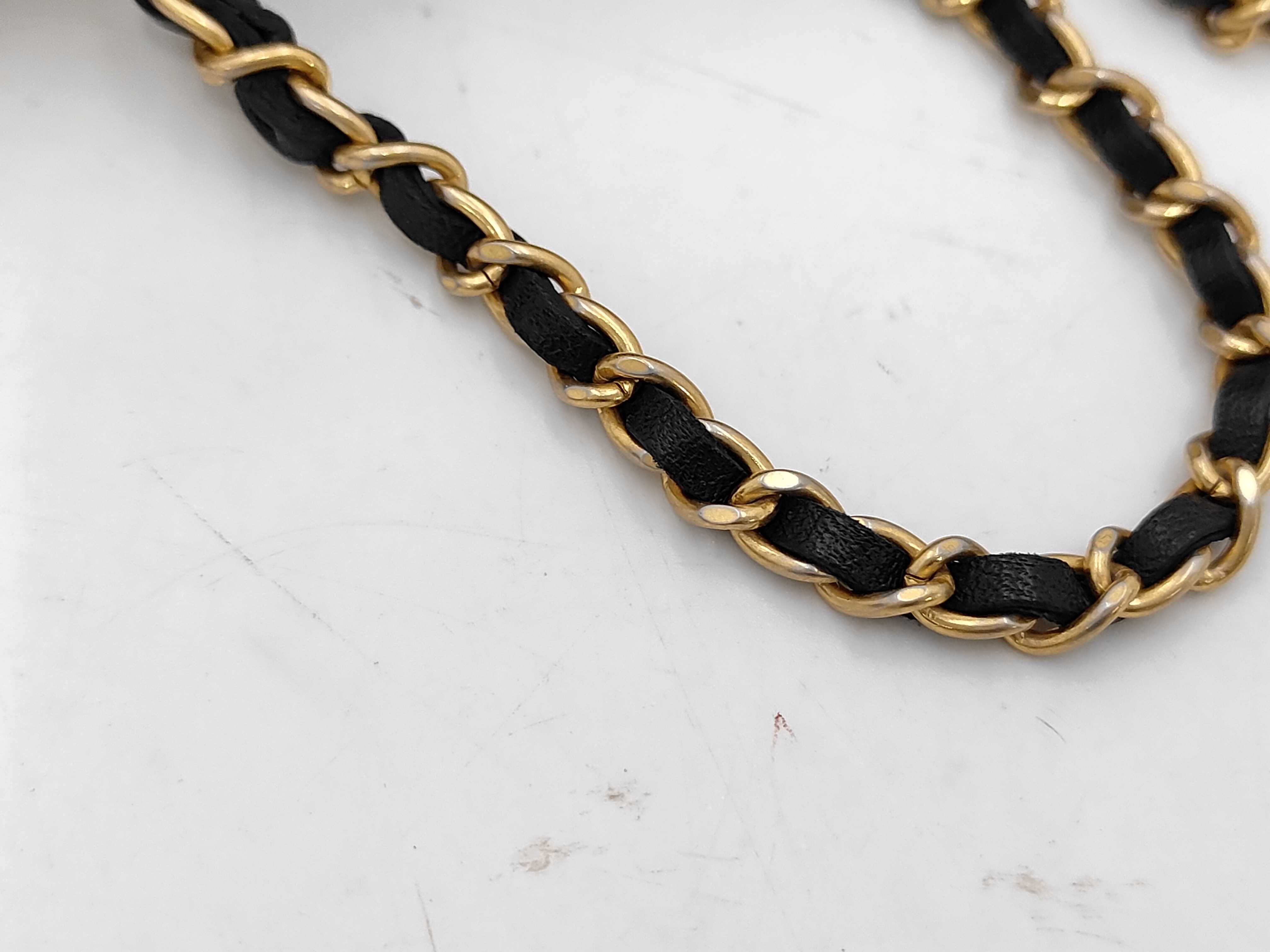 Mini Matelassé Chain Shoulder Bag, Black x White Bicolor, Lambskin, Gold Hardware, A92210 Bag — view 4