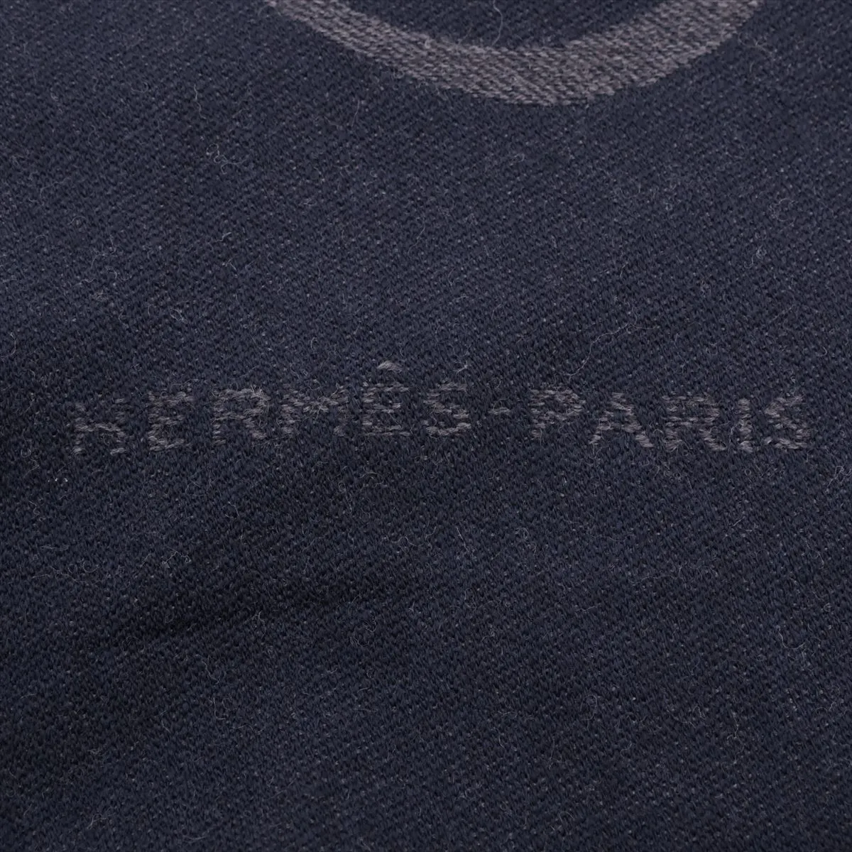 wool stole, navy, — view 3