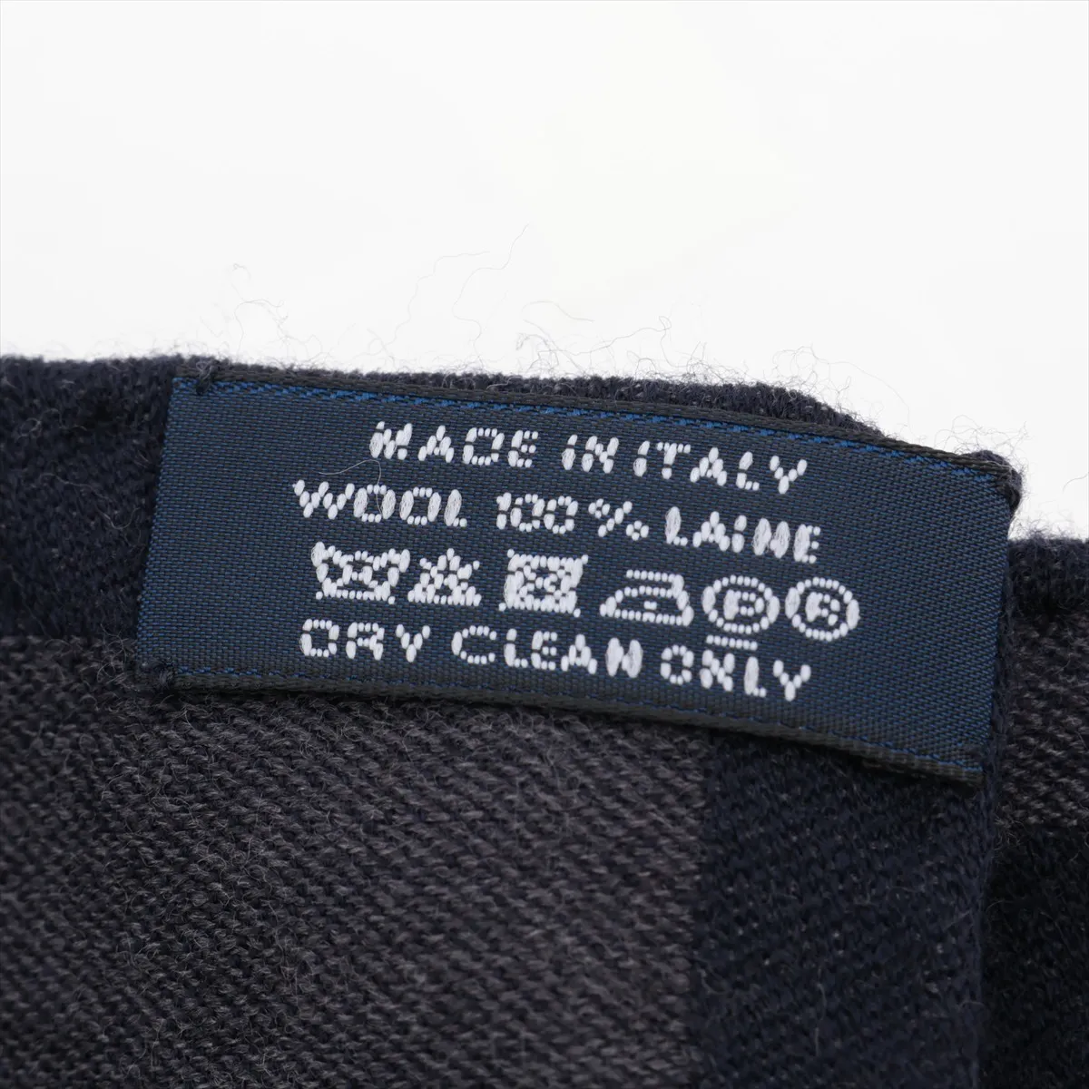 wool stole, navy, — view 4