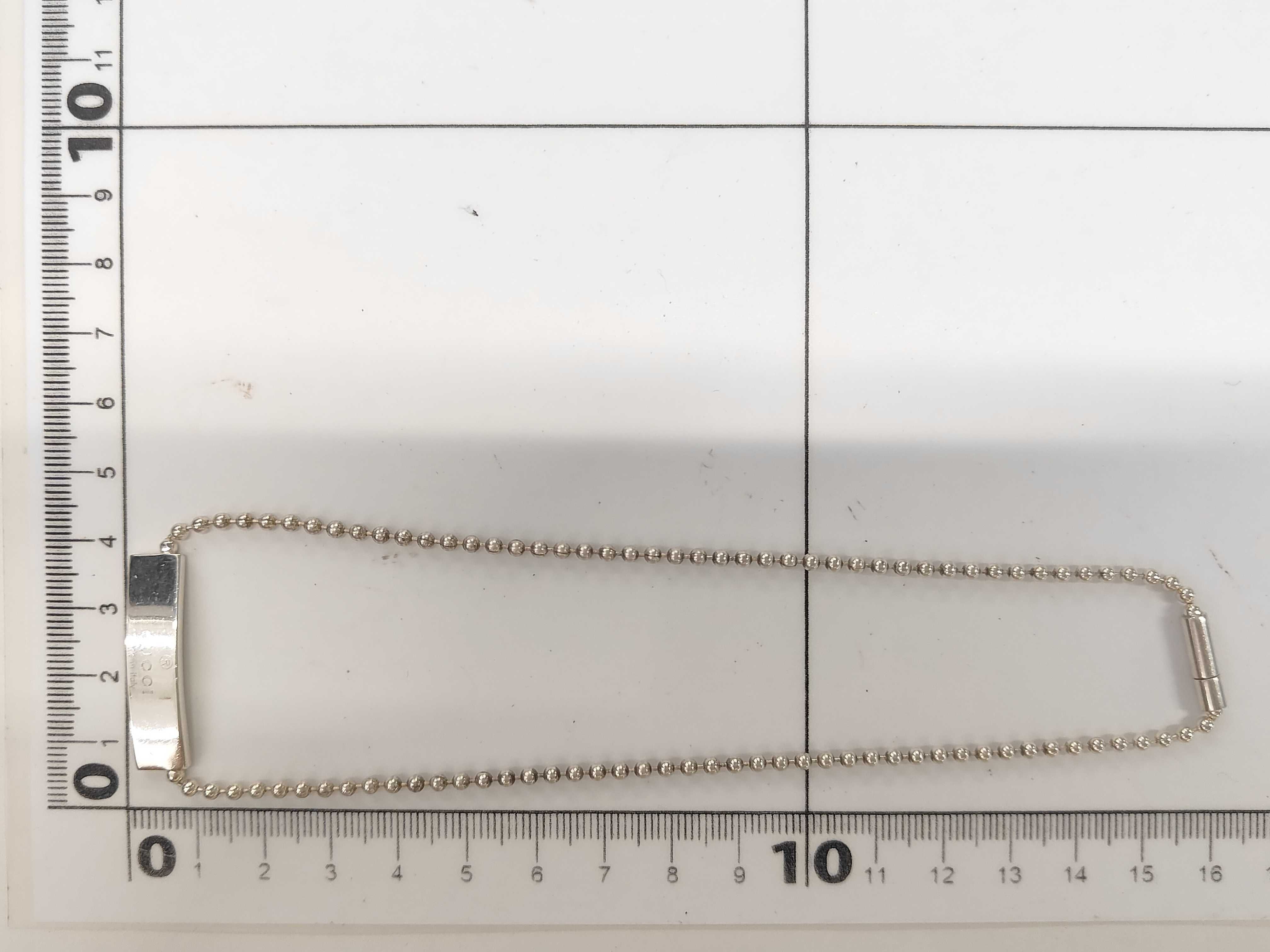 necklace, plate design, ball chain, 925 sterling silver, 11.5g. — view 6