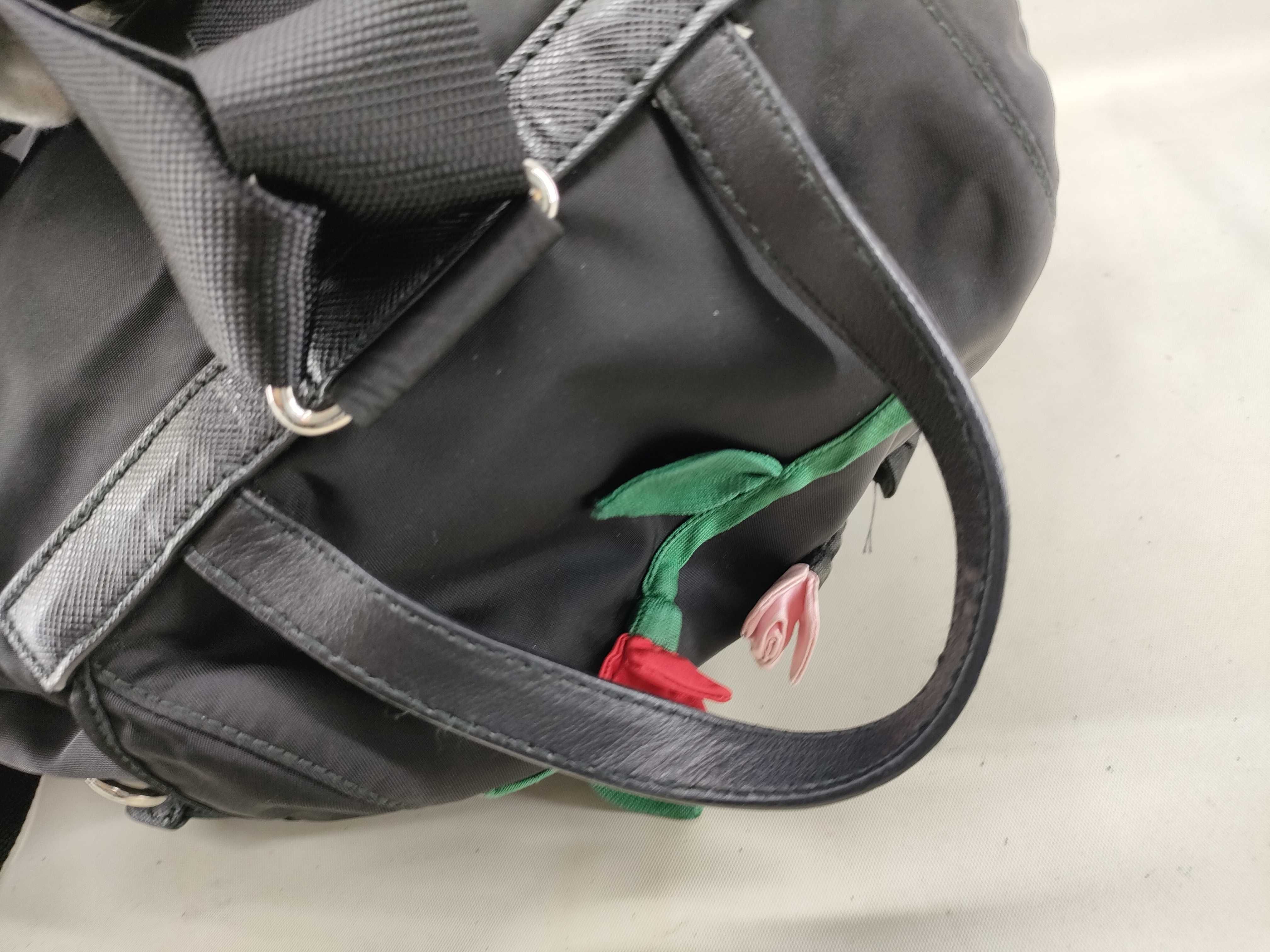 Nylon Prada Tessuto Nylon x Leather Backpack/Rucksack Black 1BZ006 Backpack — view 7