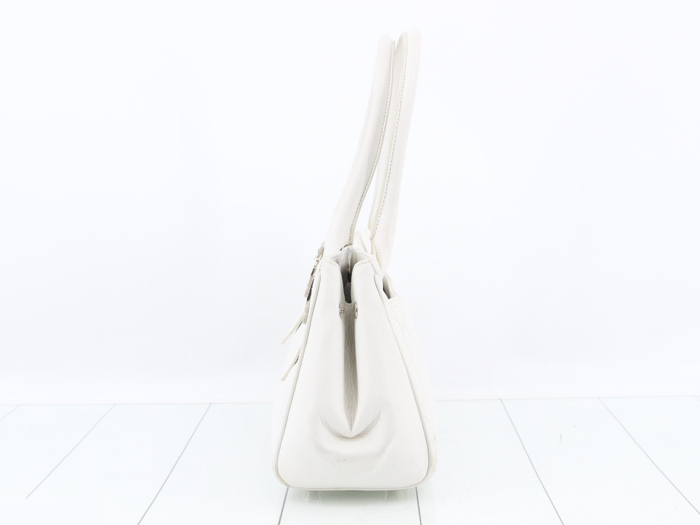 Leather Cannage handbag, white — view 3