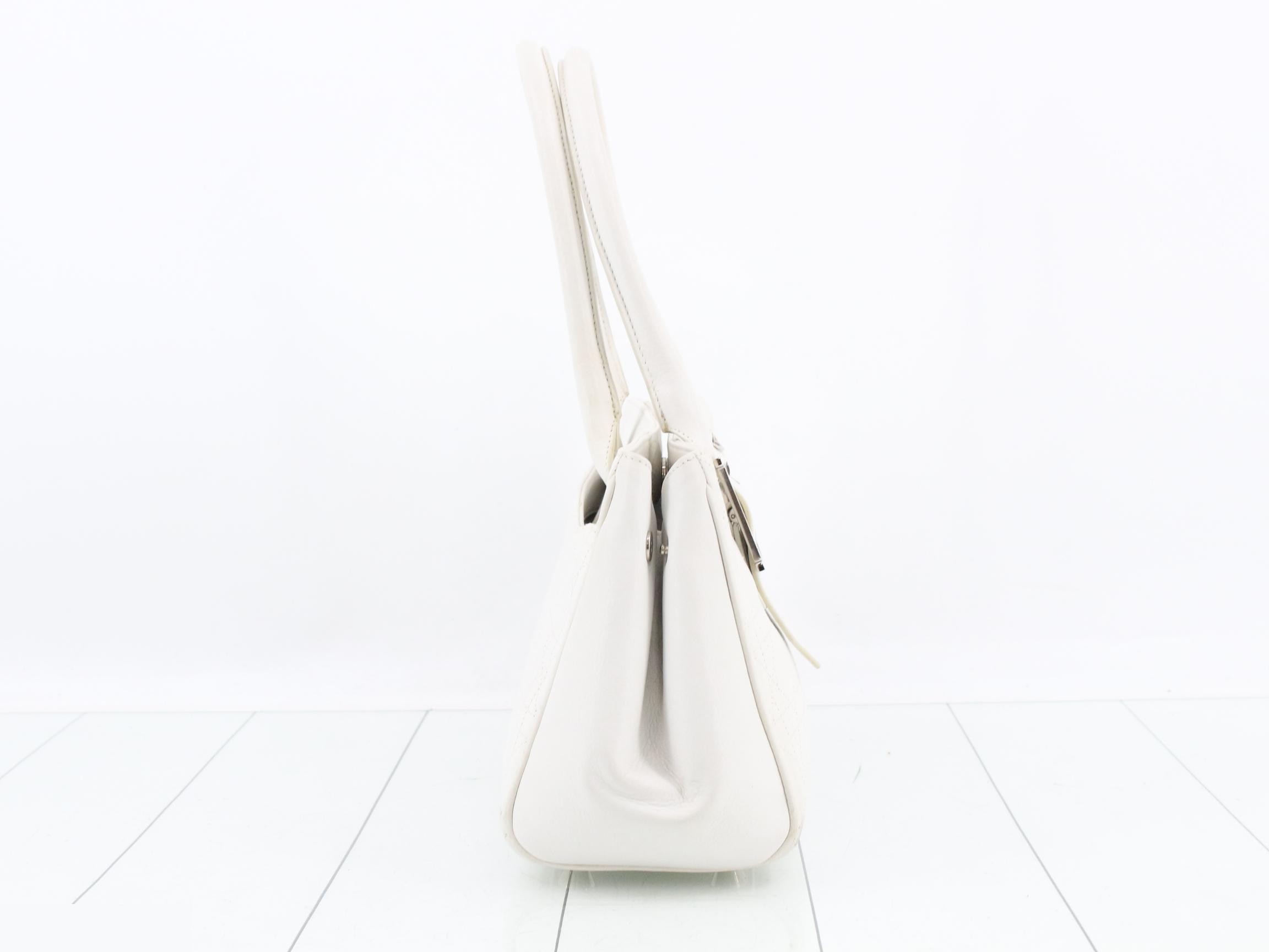 Leather Cannage handbag, white — view 4