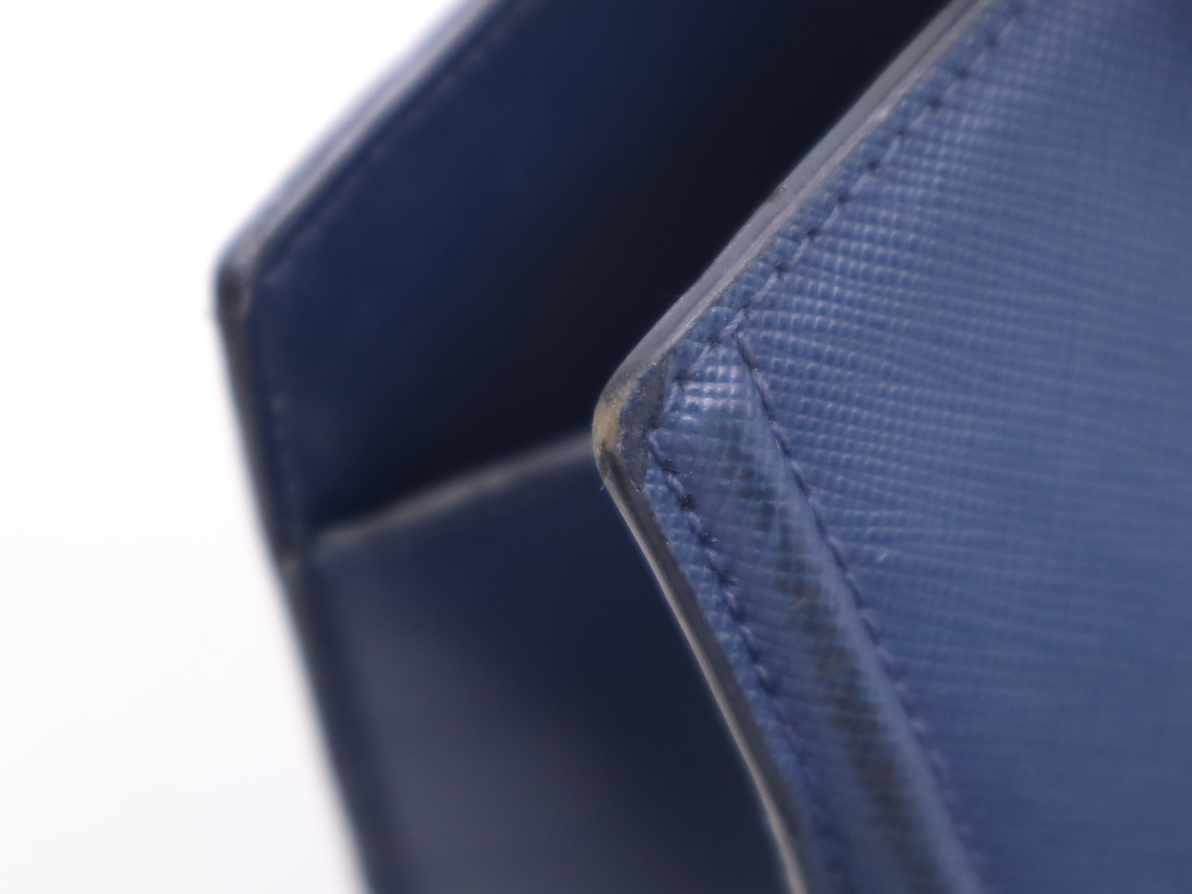 Leather 2-Way Tote Bag, Blue with Gold Hardware — view 11