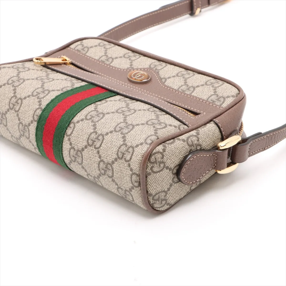 GG Supreme Ophidia PVC x Leather Shoulder Bag, Beige, 517350 — view 3