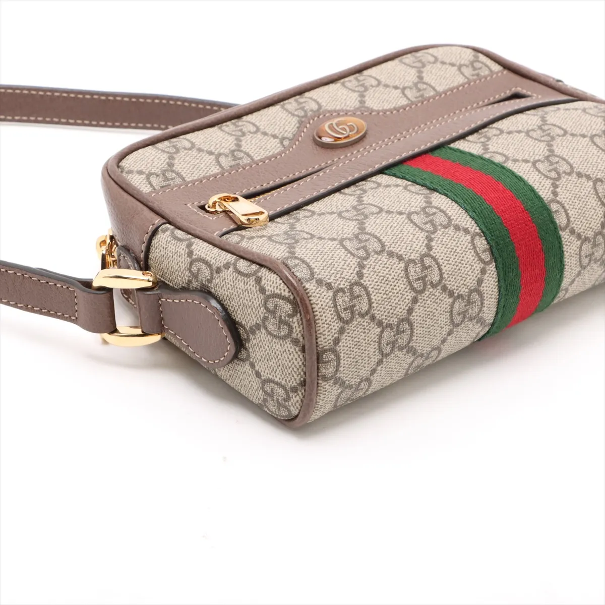 GG Supreme Ophidia PVC x Leather Shoulder Bag, Beige, 517350 — view 4