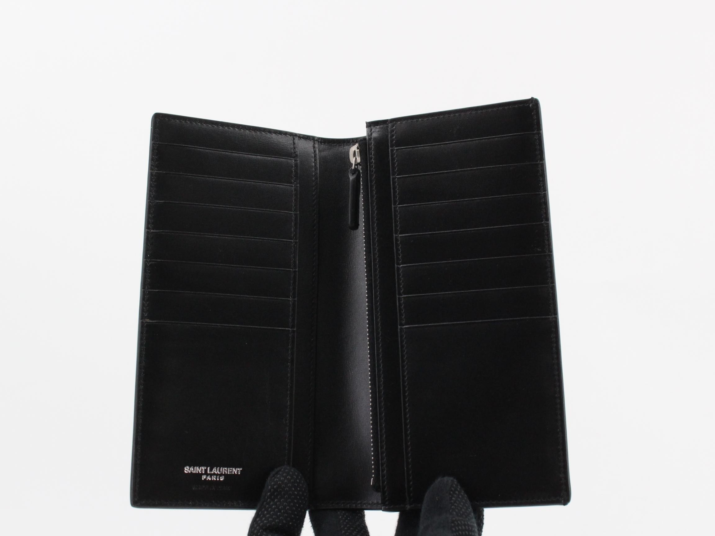 Monogram Leather Long Wallet, Black — view 4
