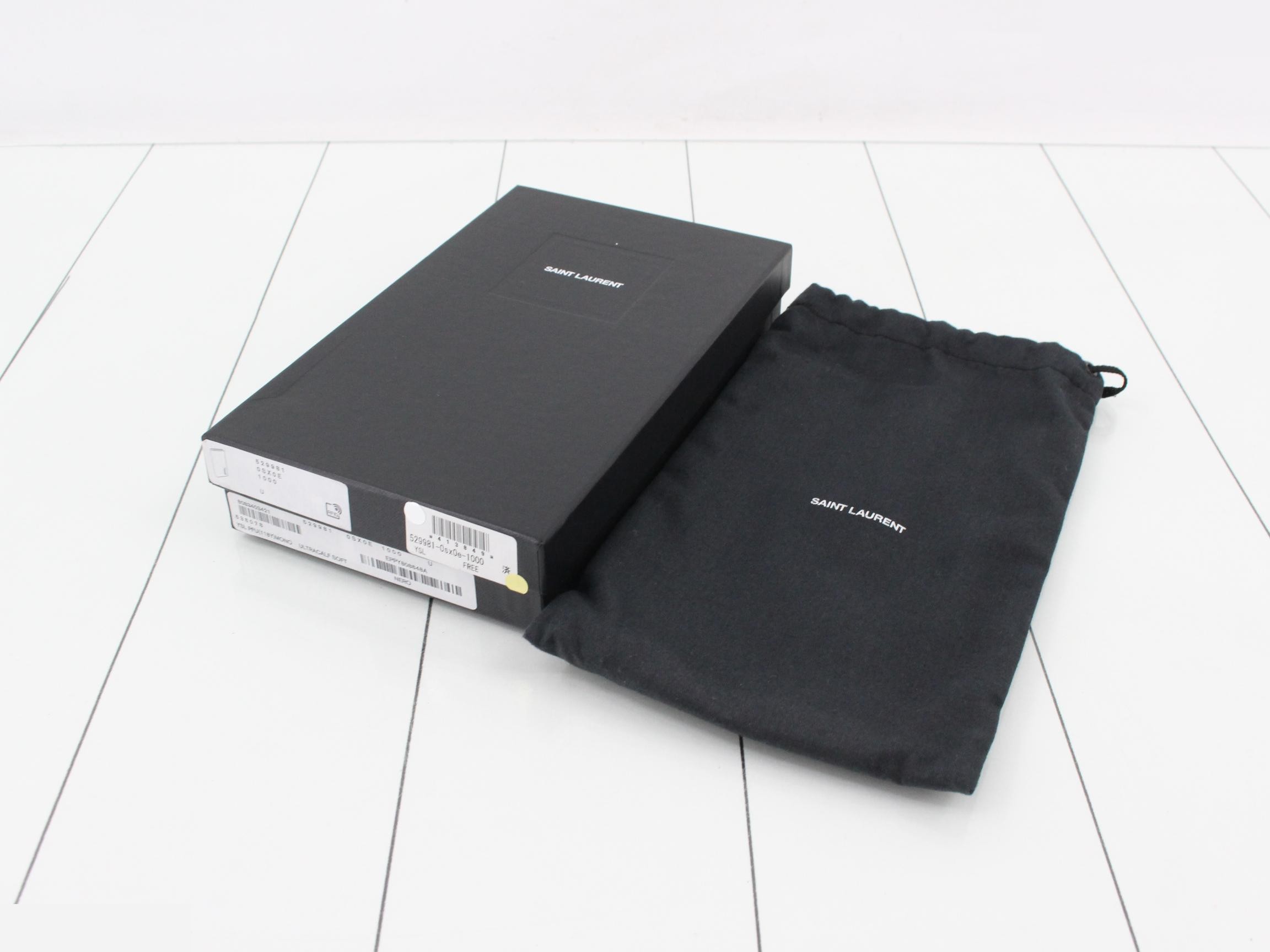Monogram Leather Long Wallet, Black — view 5