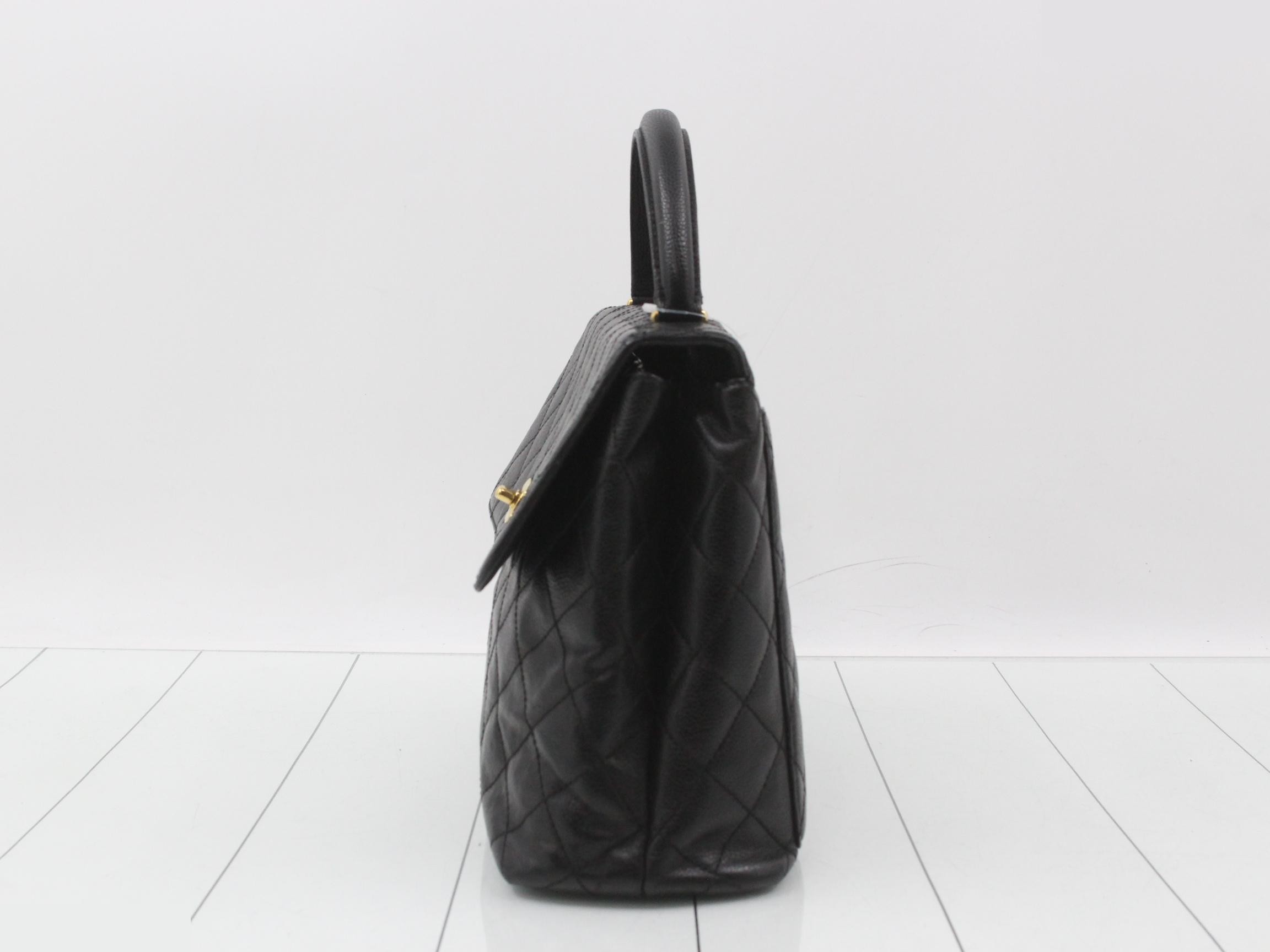 Caviar leather handbag with Coco Mark — view 3