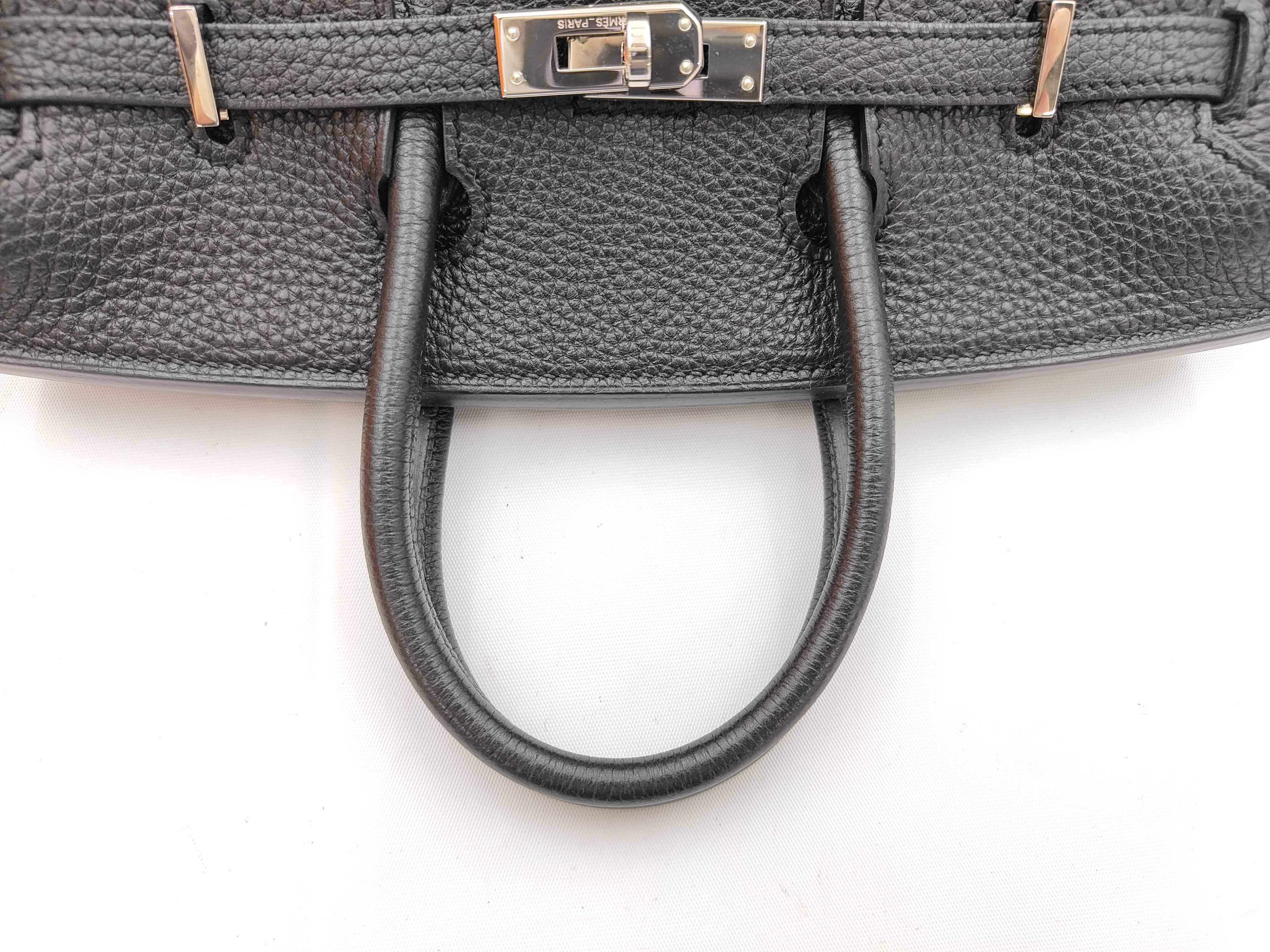 Birkin 25 Togo Black Silver Hardware O Stamp Handbag — view 3