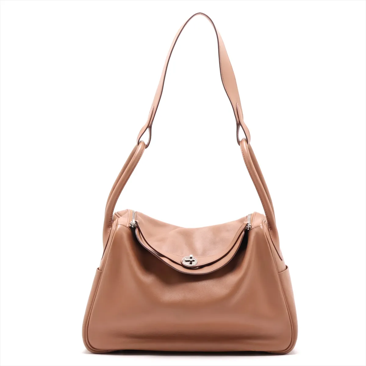 Lindy 34, Veau Swift leather, brown, silver hardware, L: 2008