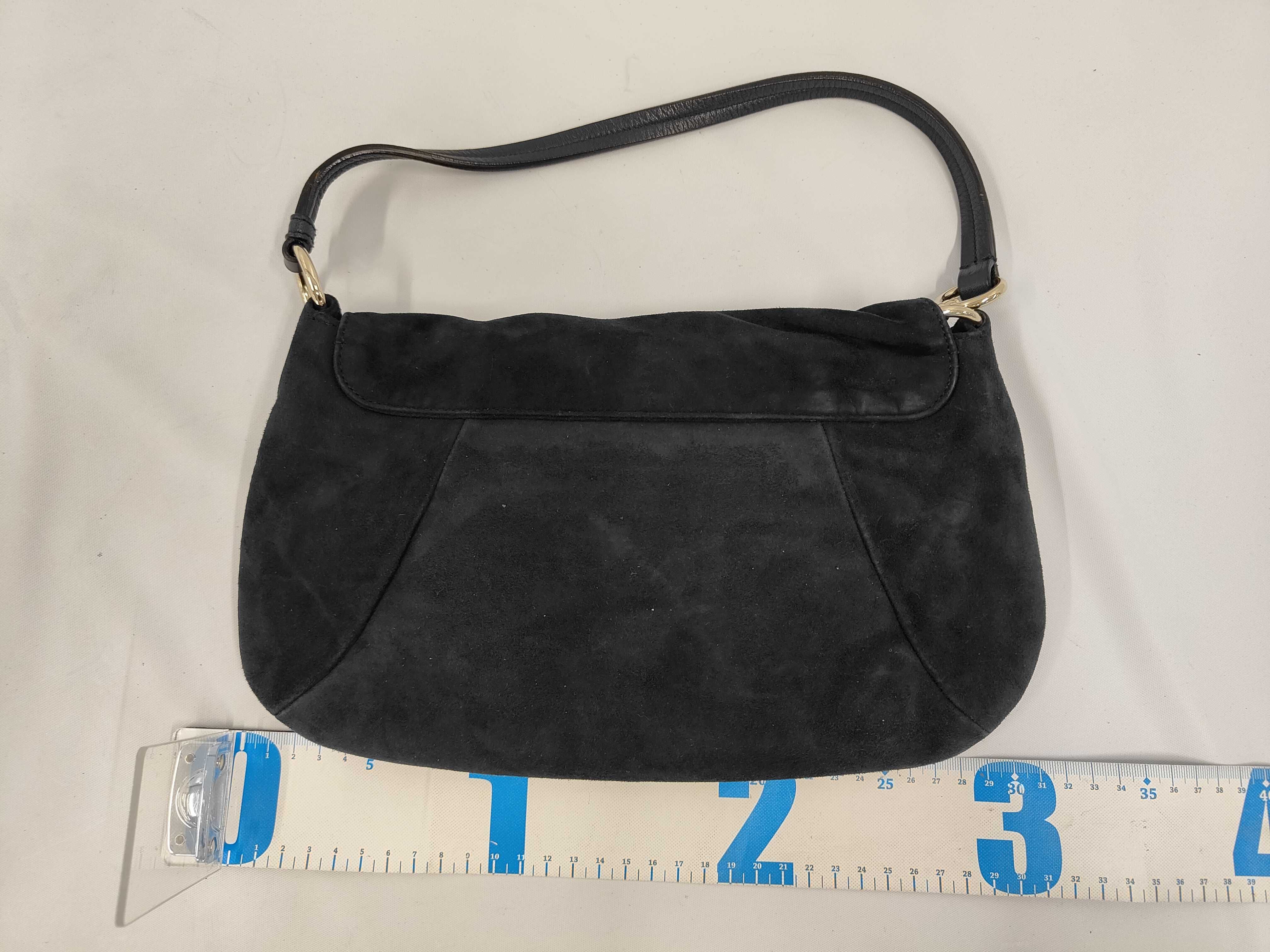 Rive Gauche Nadja (Tom Ford era) Suede Black One-Shoulder Bag — view 2
