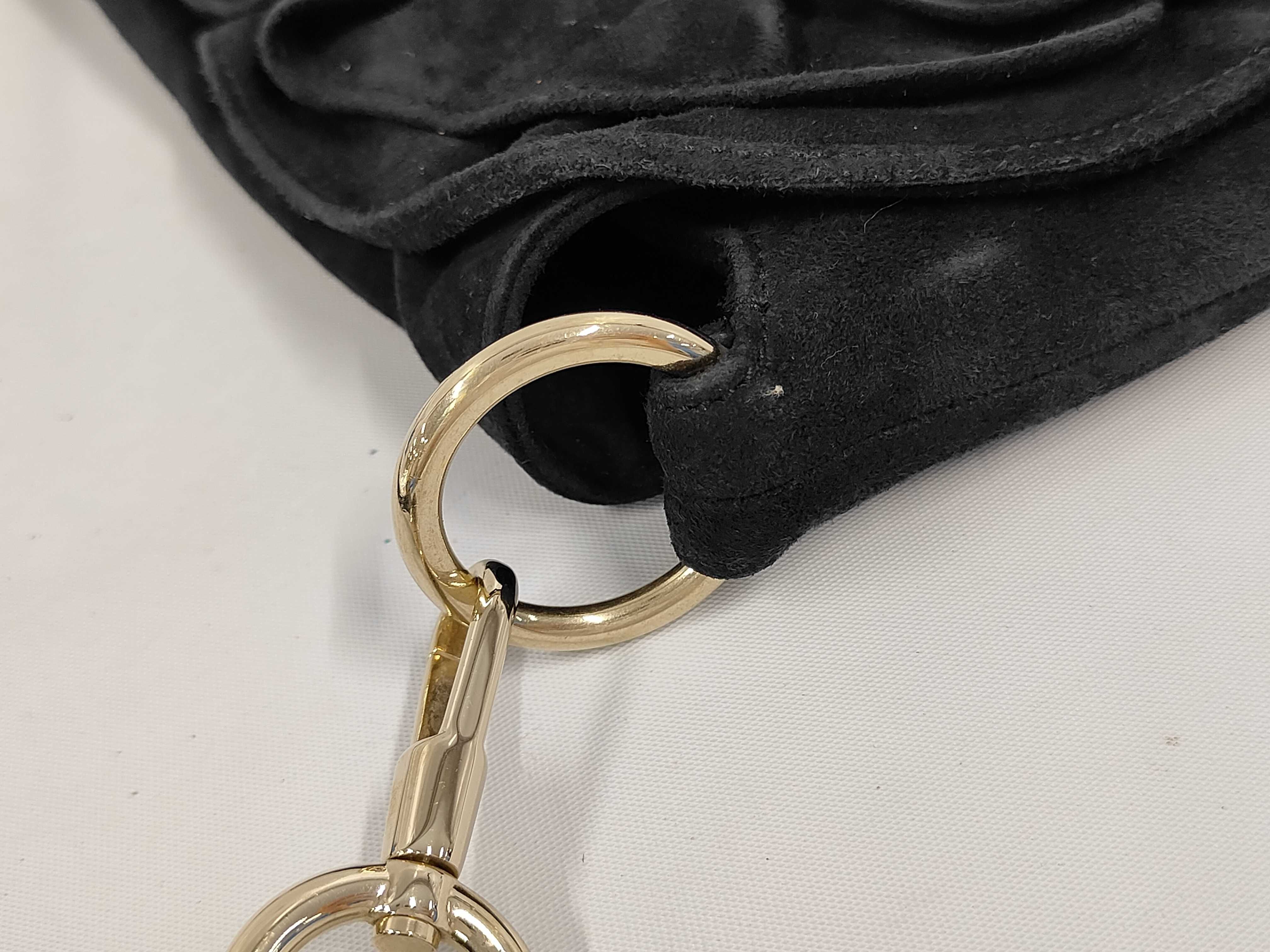Rive Gauche Nadja (Tom Ford era) Suede Black One-Shoulder Bag — view 6