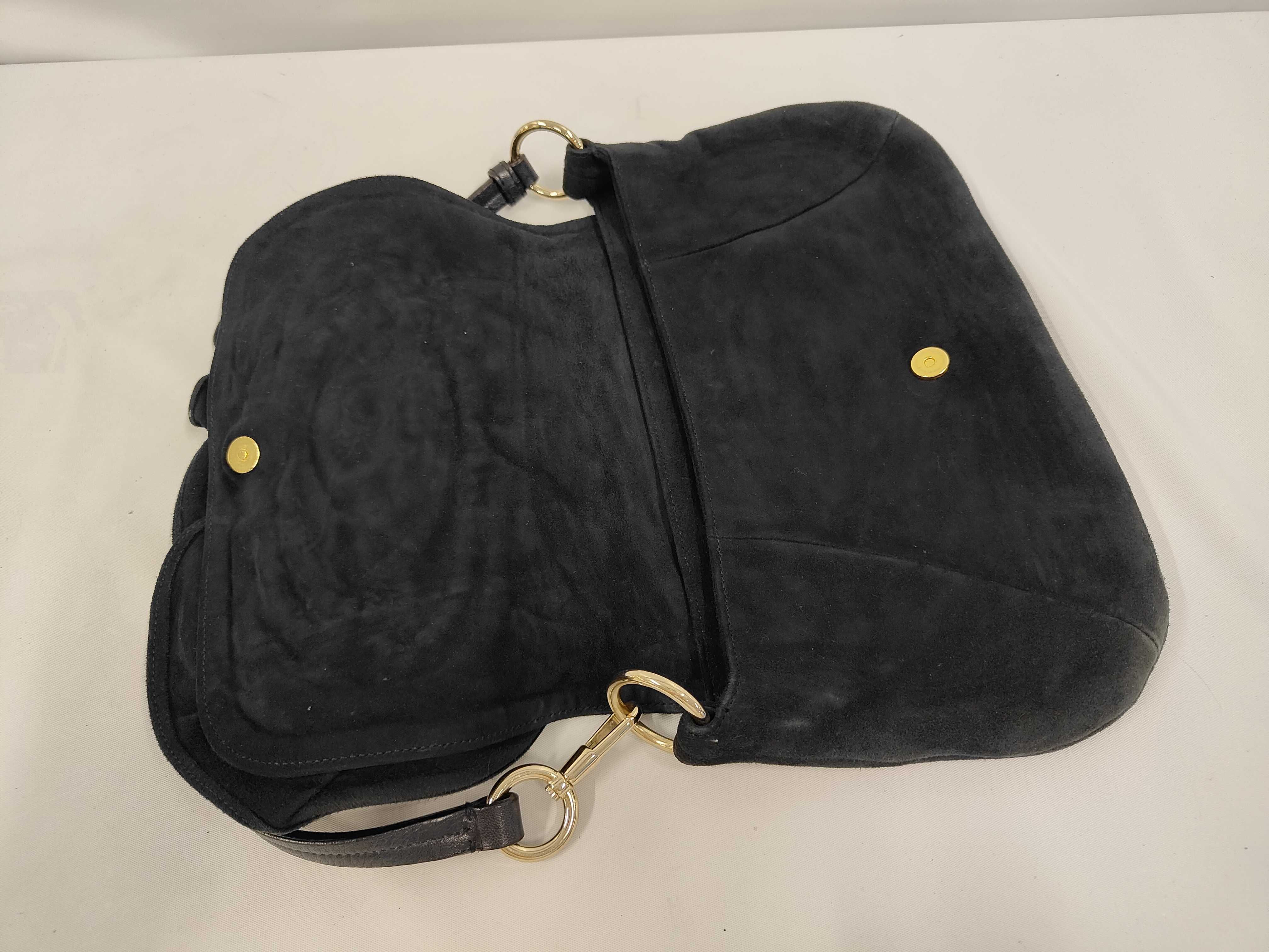 Rive Gauche Nadja (Tom Ford era) Suede Black One-Shoulder Bag — view 7
