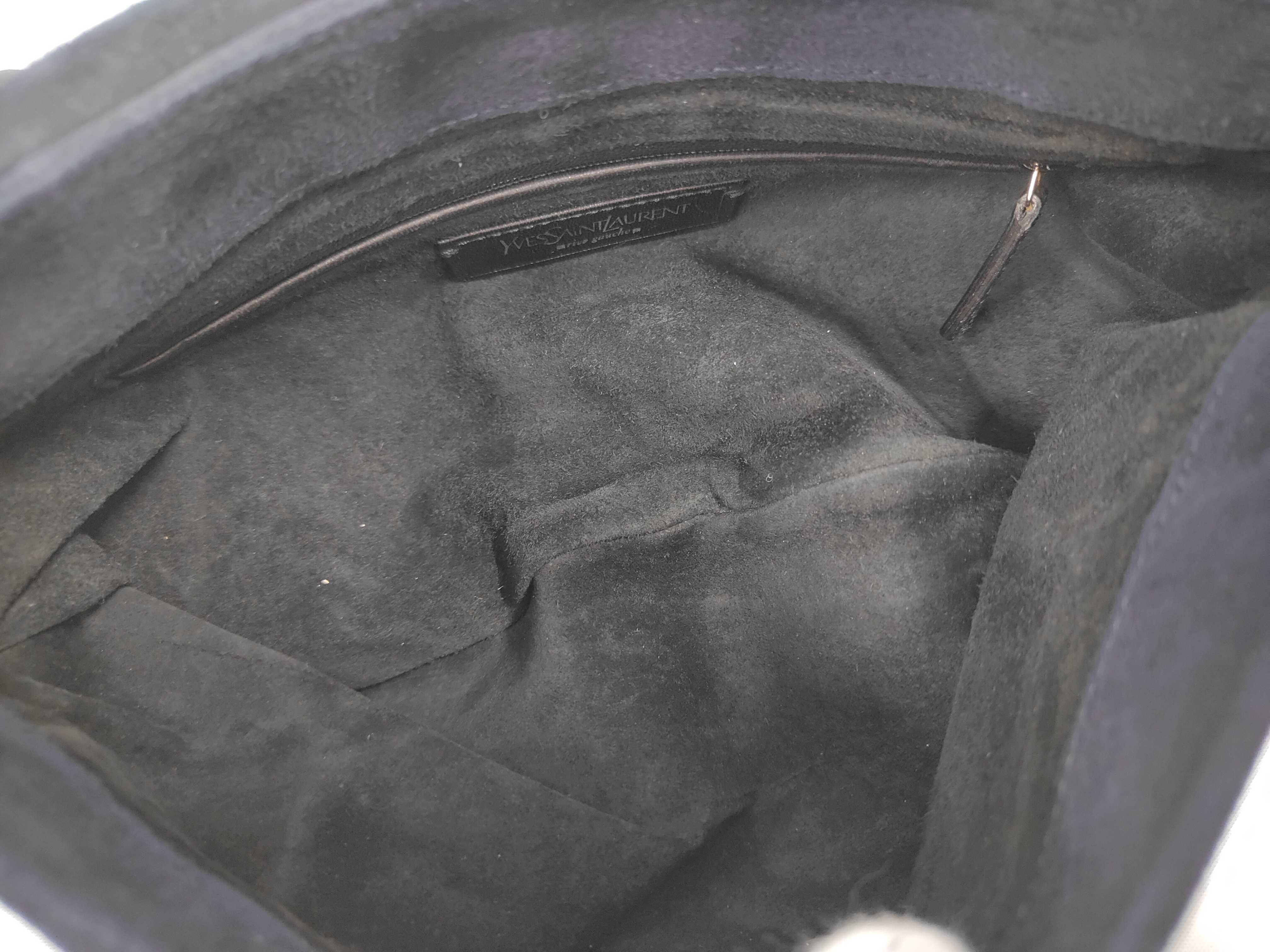 Rive Gauche Nadja (Tom Ford era) Suede Black One-Shoulder Bag — view 8