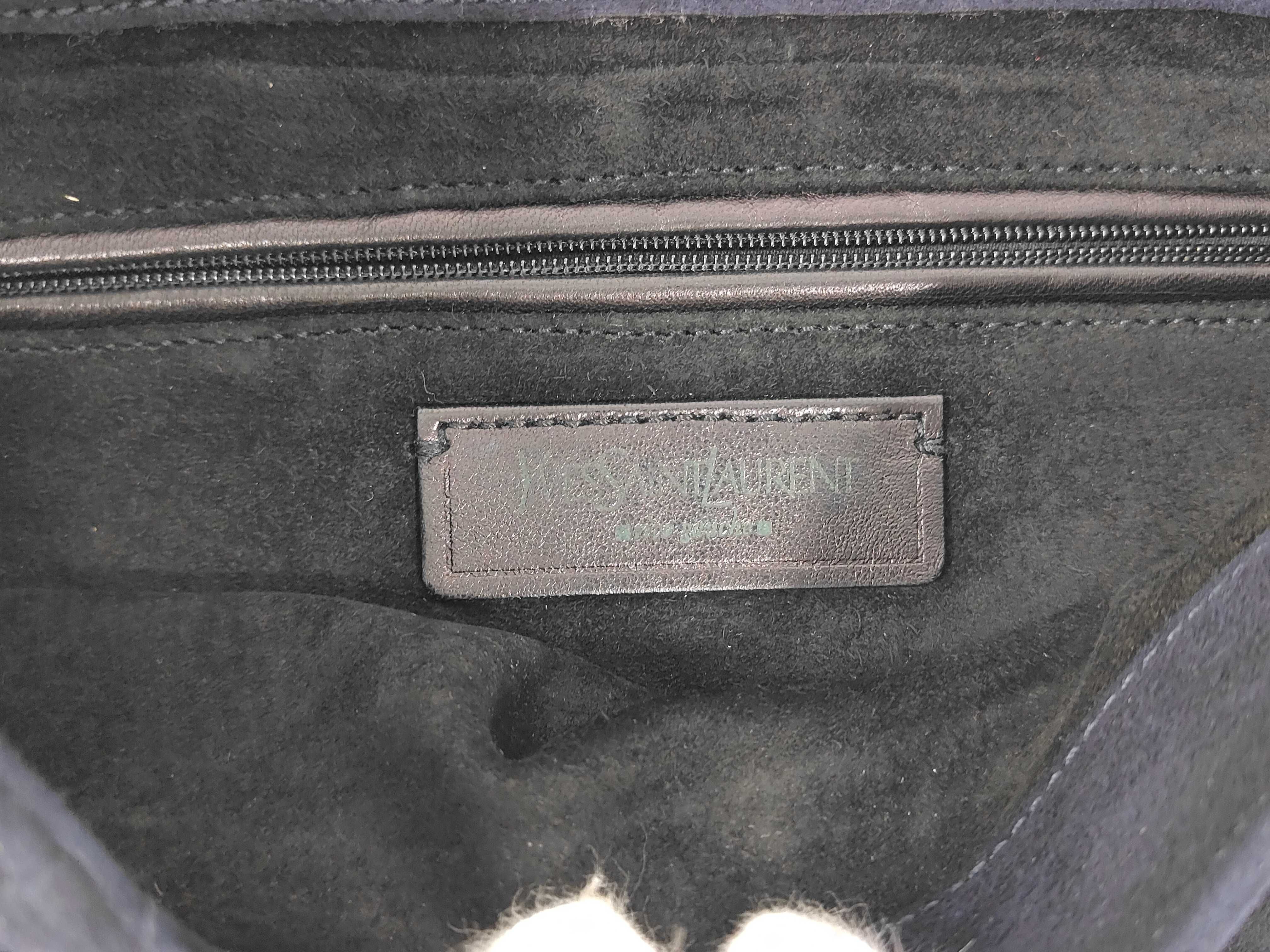 Rive Gauche Nadja (Tom Ford era) Suede Black One-Shoulder Bag — view 9