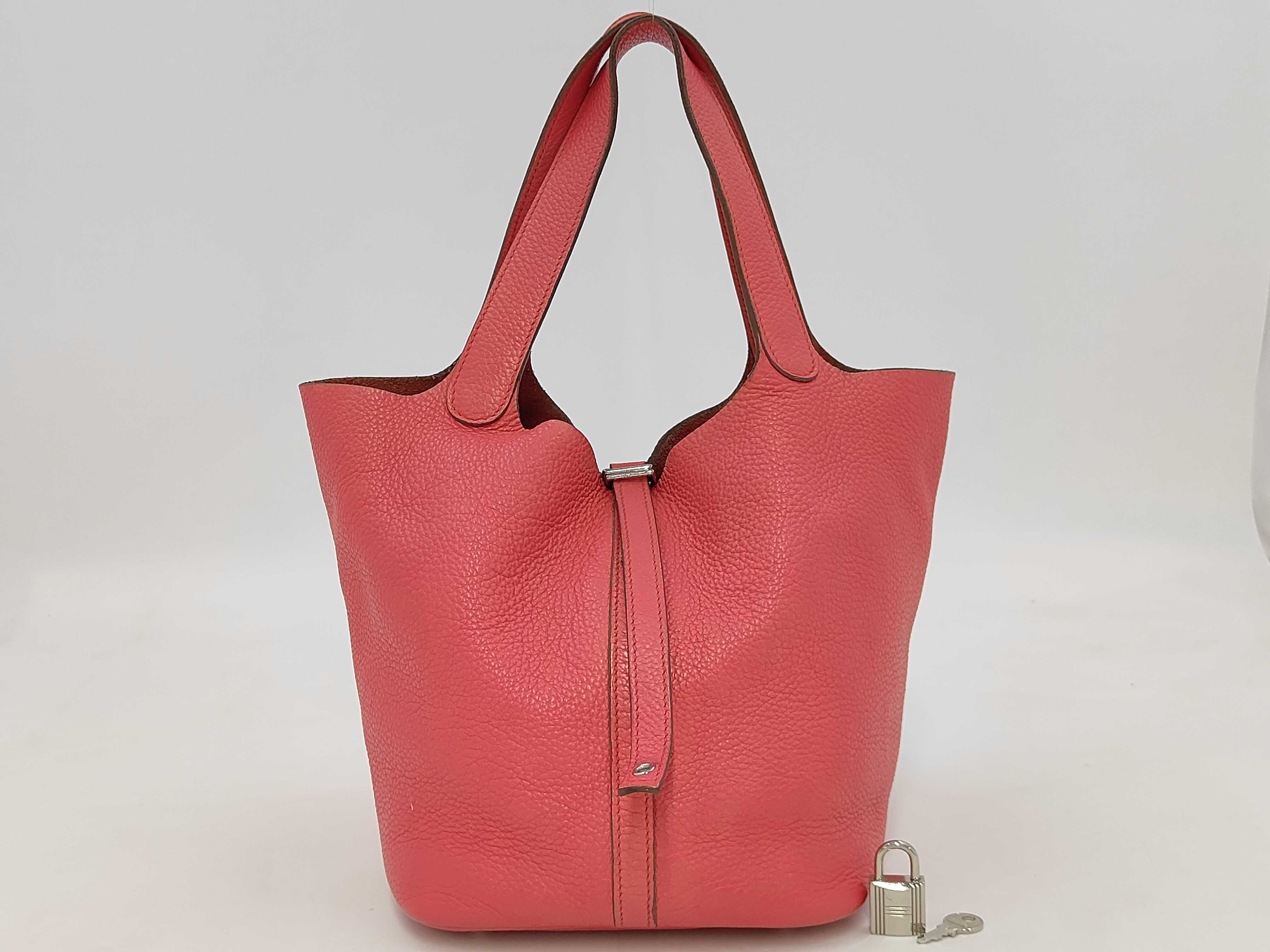 Picotan Lock 22 MM Taurillon Clemence Pink Silver Hardware P Handbag