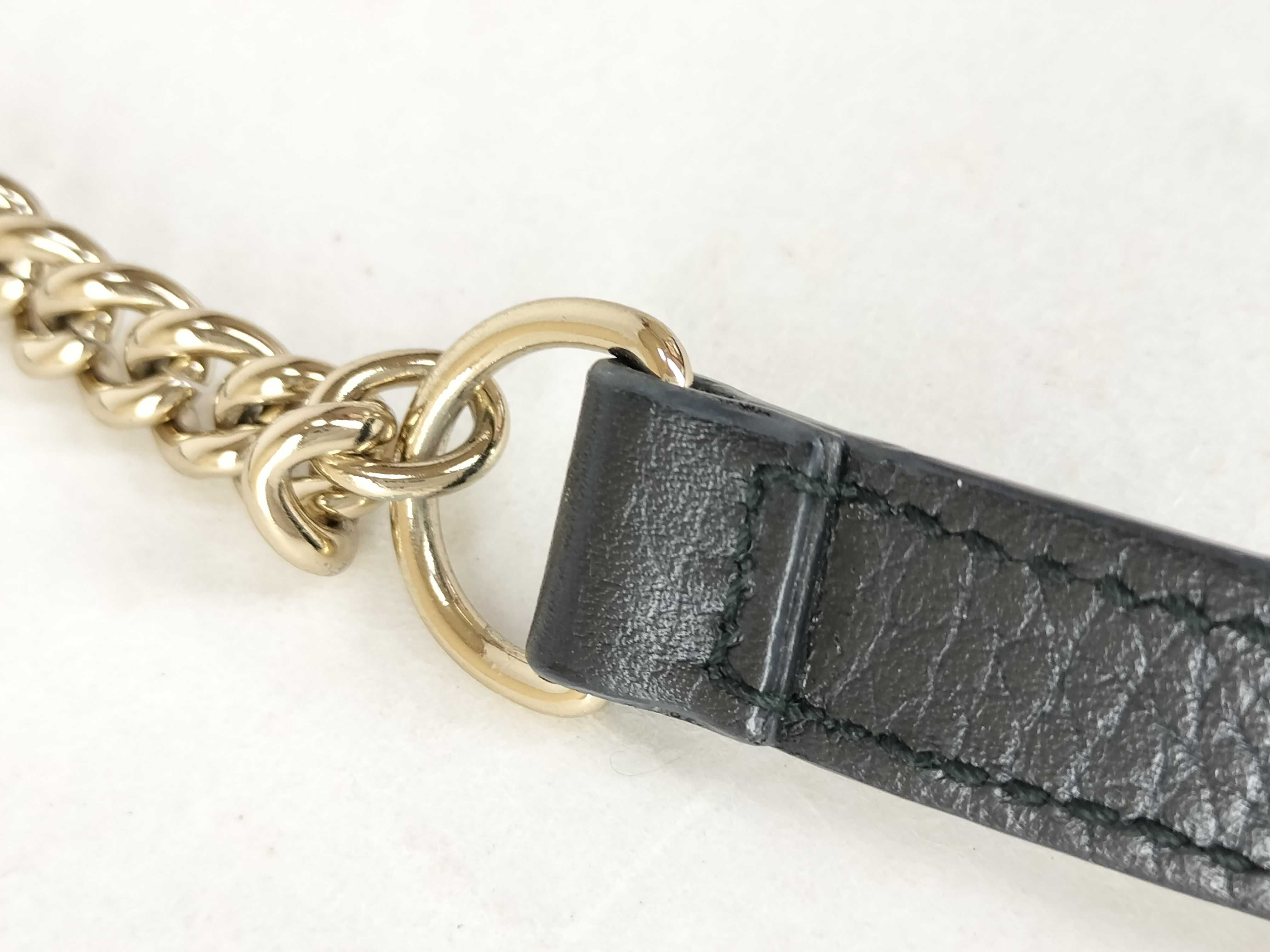Black Chain Shoulder Bag with Gold Hardware GG Chain Wallet Interlocking Shoulder Bag — view 4