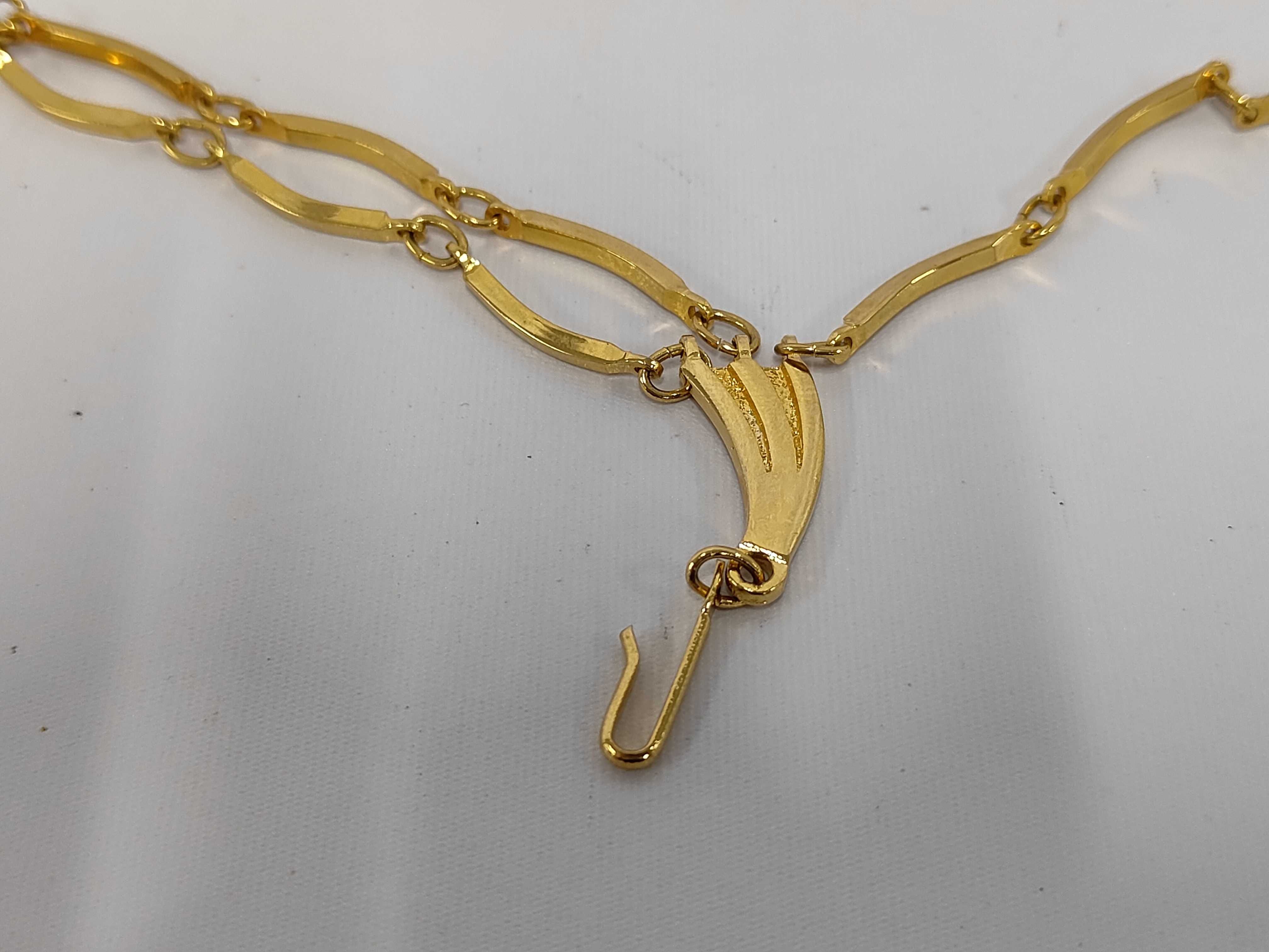 Yves Saint Laurent YSL Logo Gold-Tone Curved Bar Chain Necklace — view 2