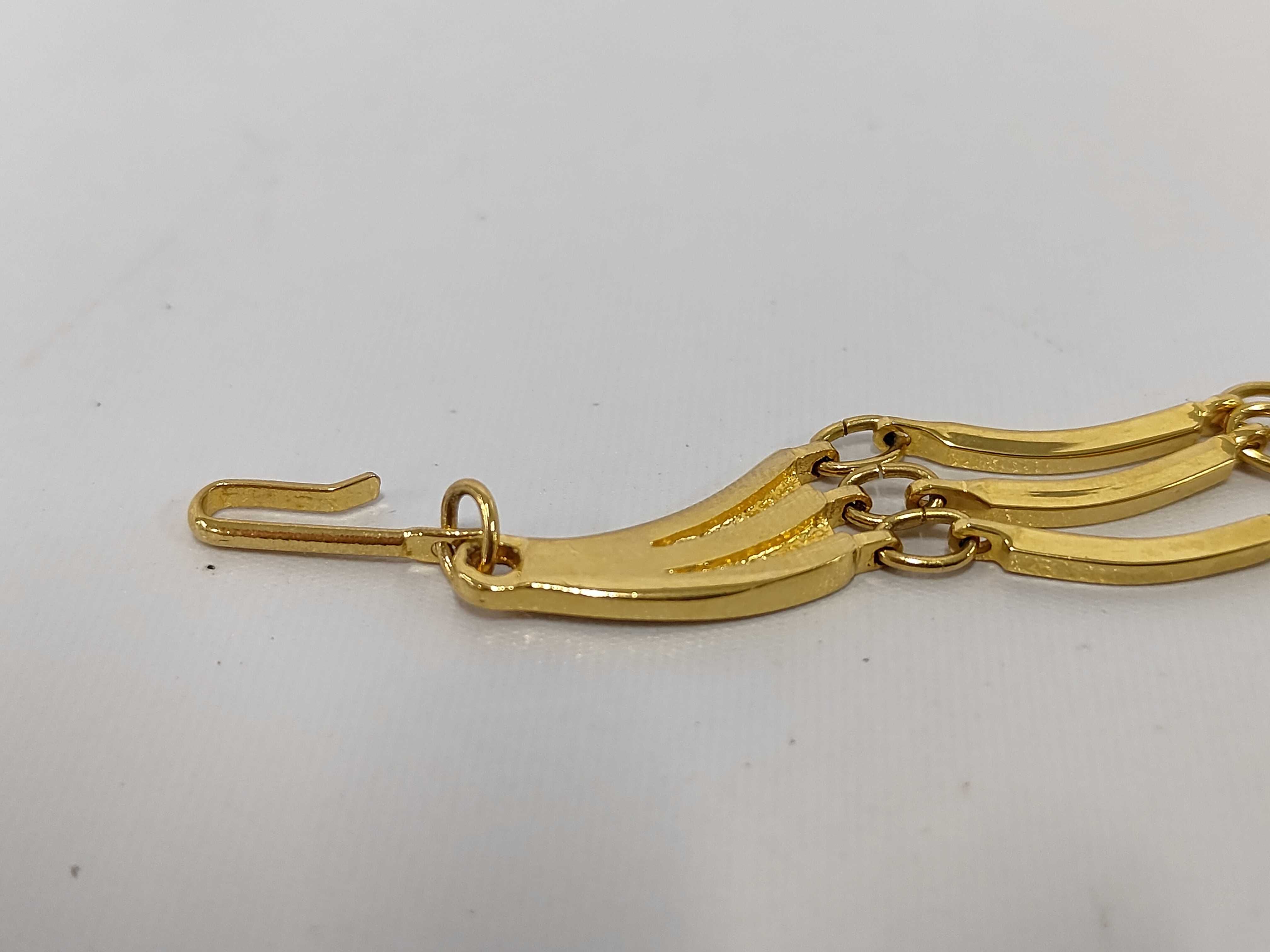 Yves Saint Laurent YSL Logo Gold-Tone Curved Bar Chain Necklace — view 3