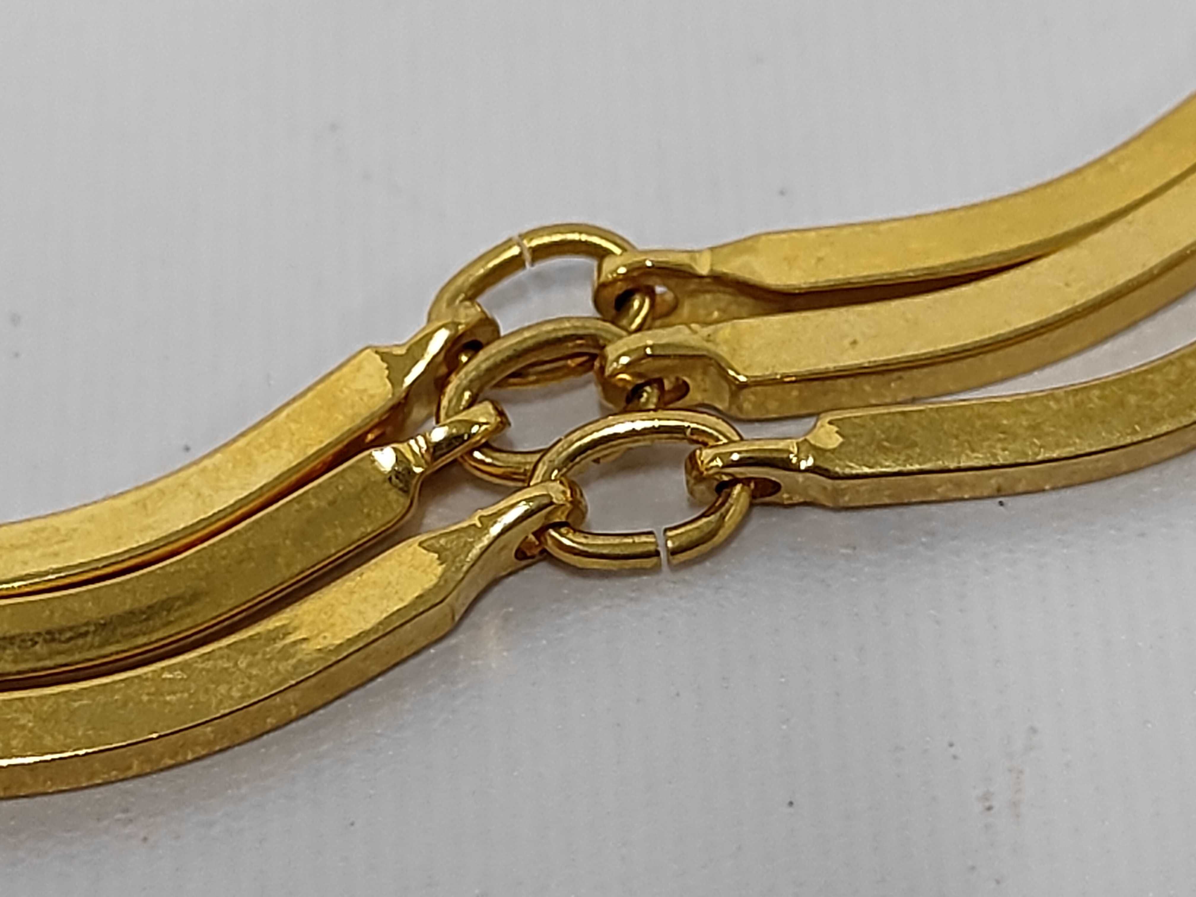 Yves Saint Laurent YSL Logo Gold-Tone Curved Bar Chain Necklace — view 5