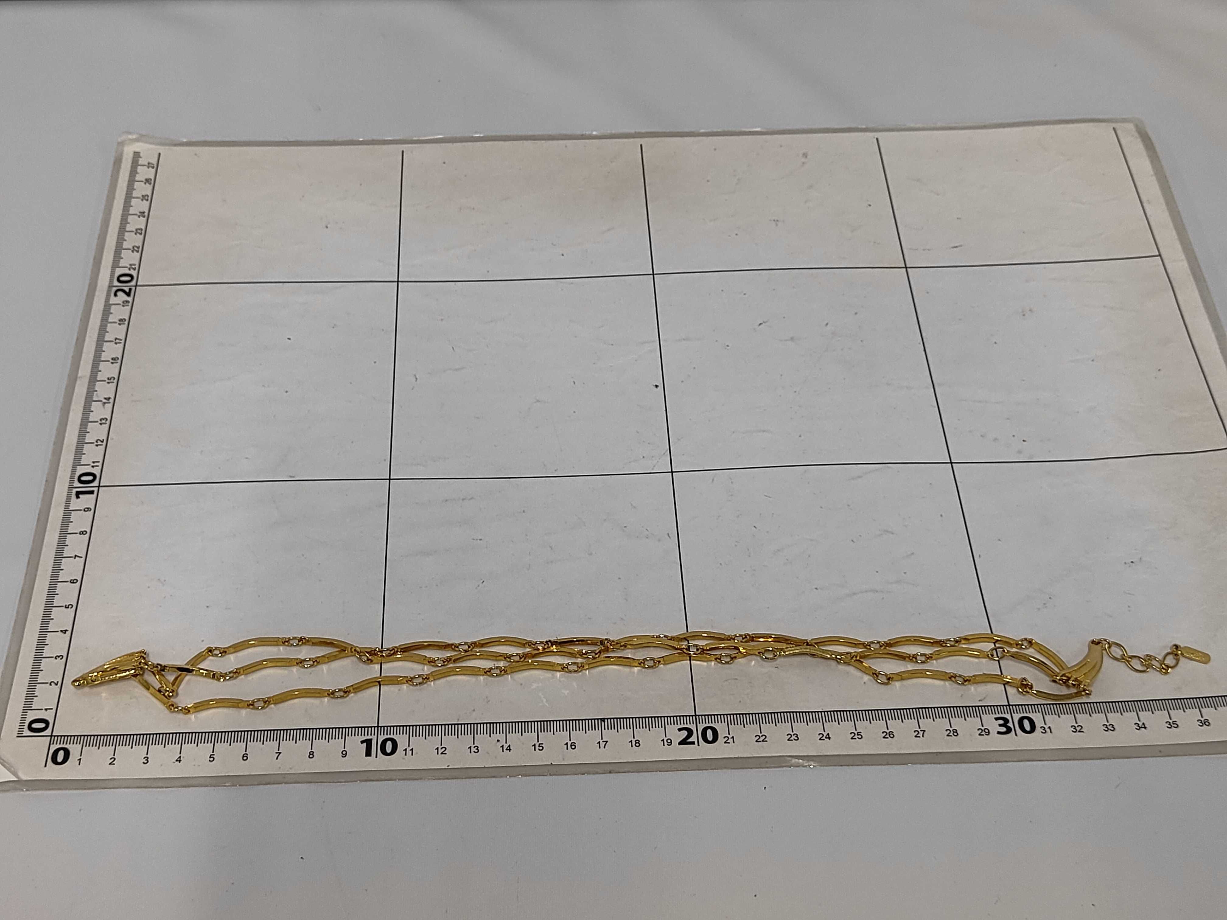 Yves Saint Laurent YSL Logo Gold-Tone Curved Bar Chain Necklace — view 6