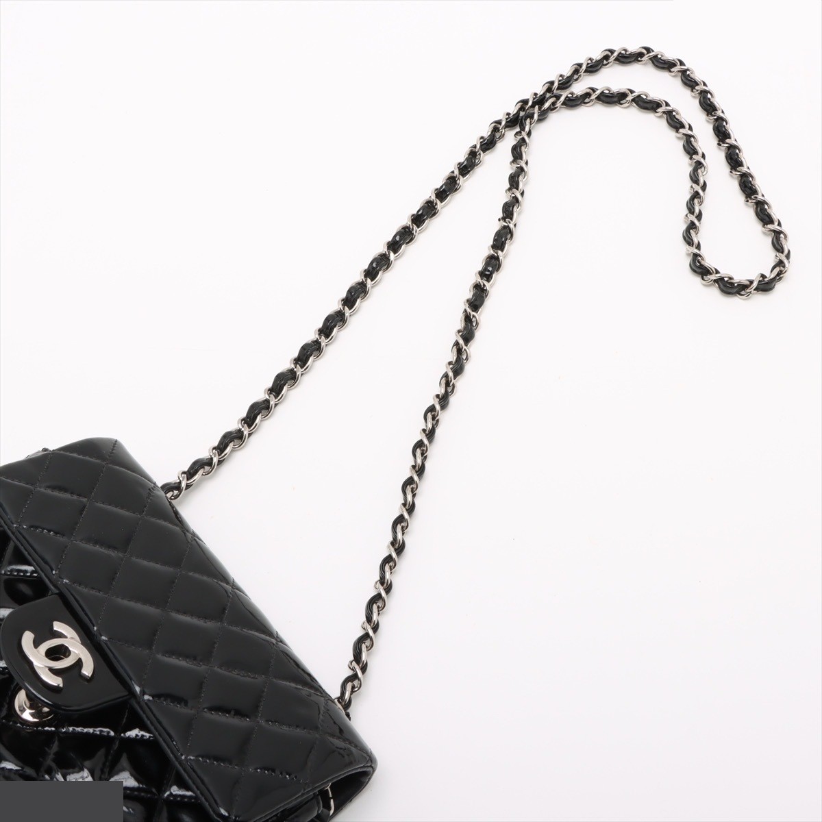 Mini Matelassé 20 Patent Leather Single Flap Single Chain Bag — view 5