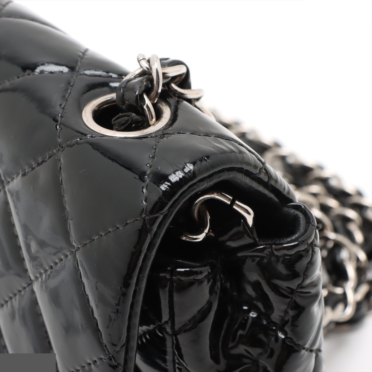 Mini Matelassé 20 Patent Leather Single Flap Single Chain Bag — view 10