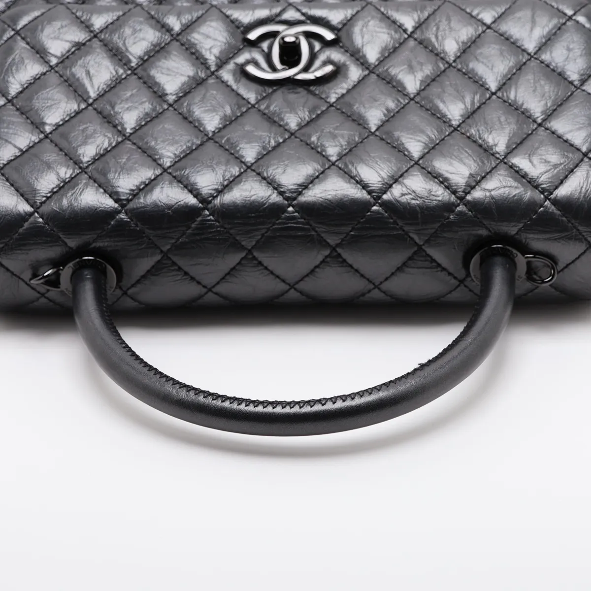 Coco Handle 29 S Vintage Calf 2-Way Handbag, Silver, Silver Hardware, 29492388, Serial Number 29-series, A92991 — view 5