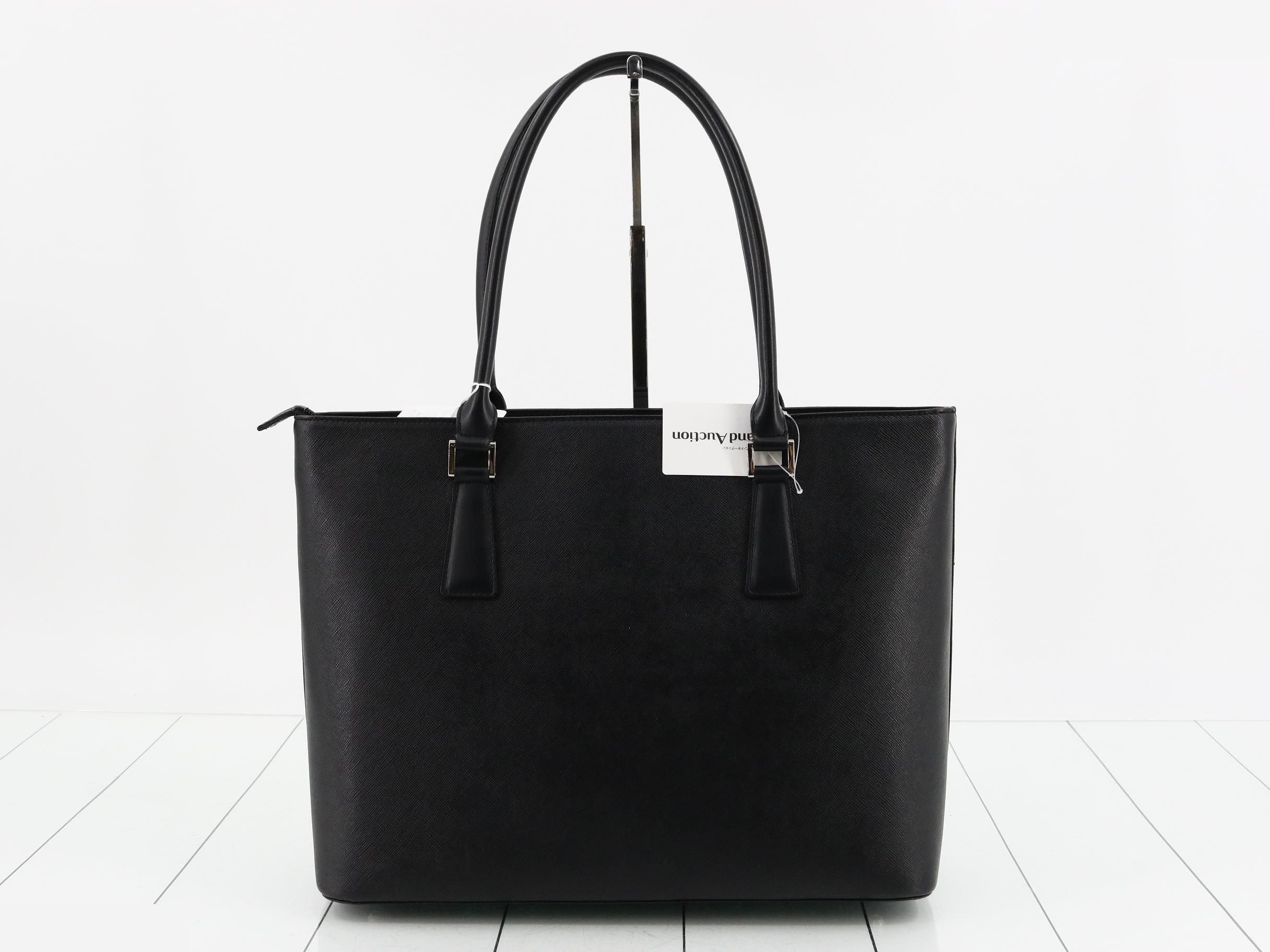 Leather tote bag, black — view 2