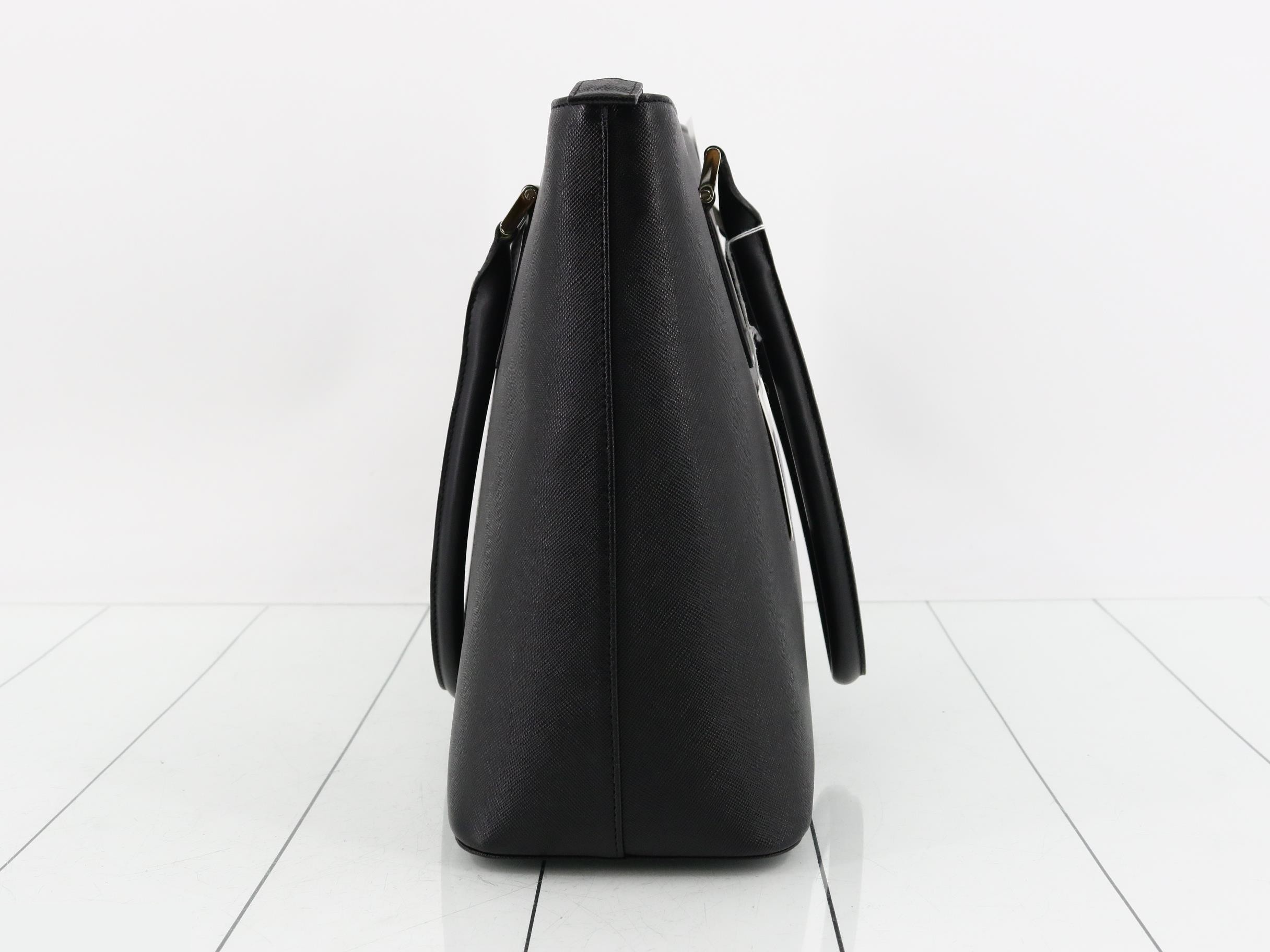 Leather tote bag, black — view 3