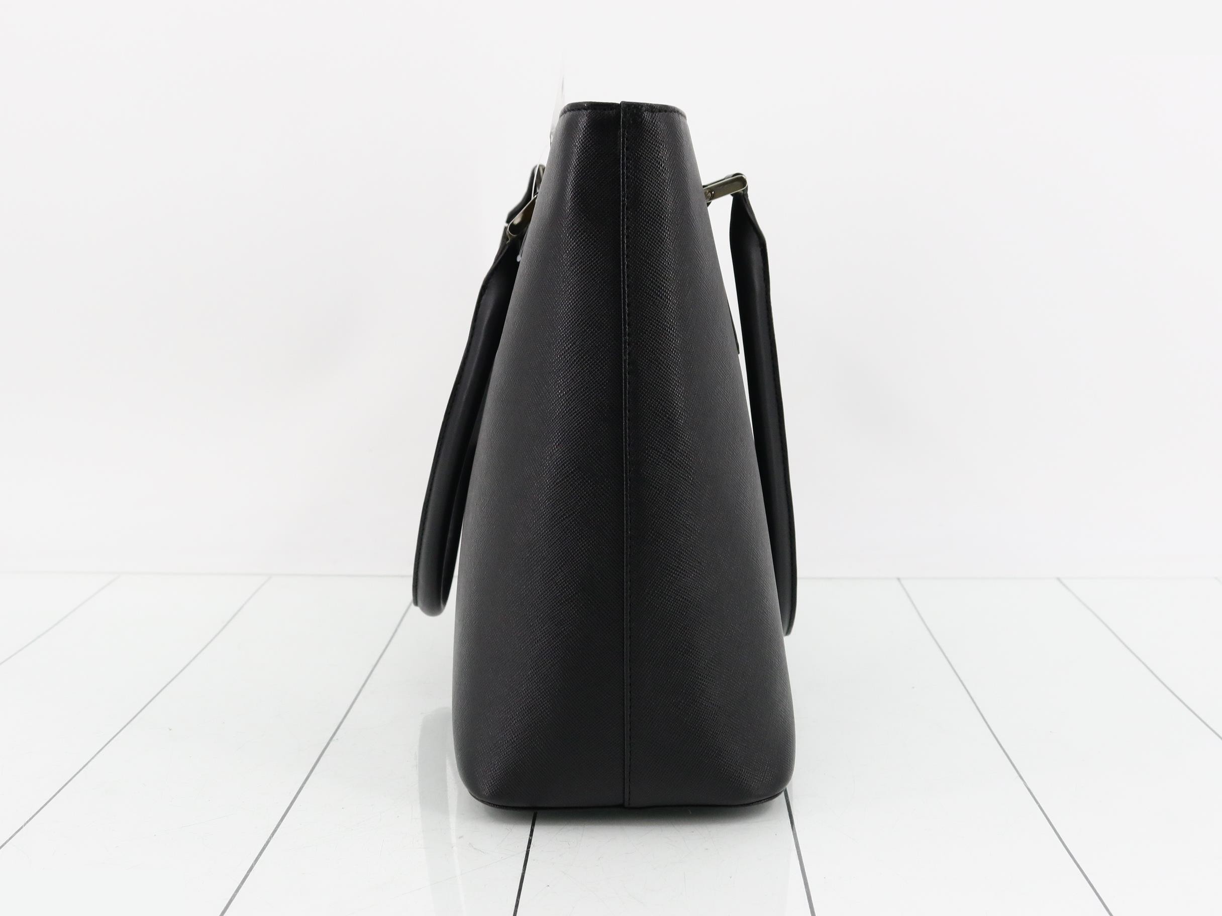 Leather tote bag, black — view 4