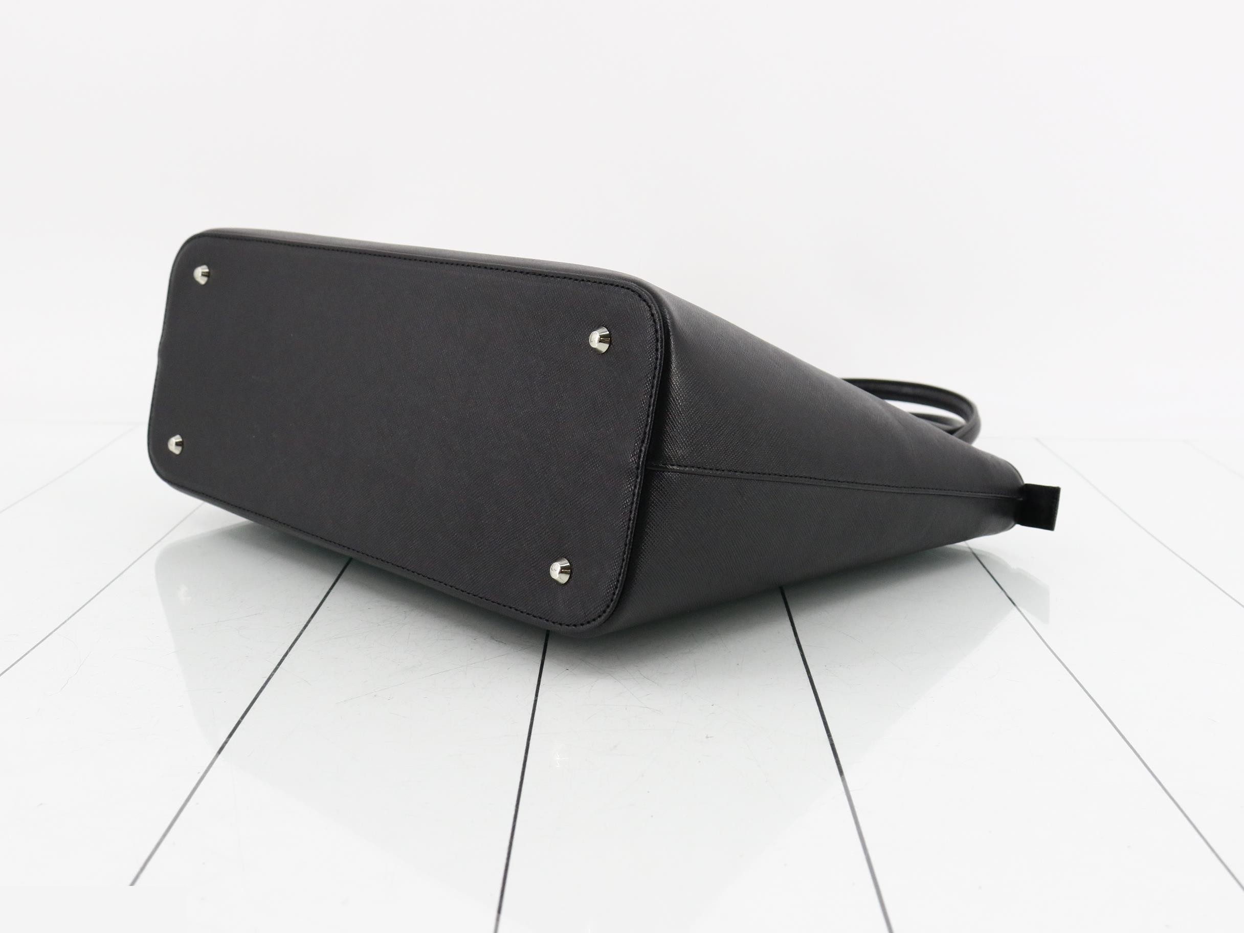 Leather tote bag, black — view 6