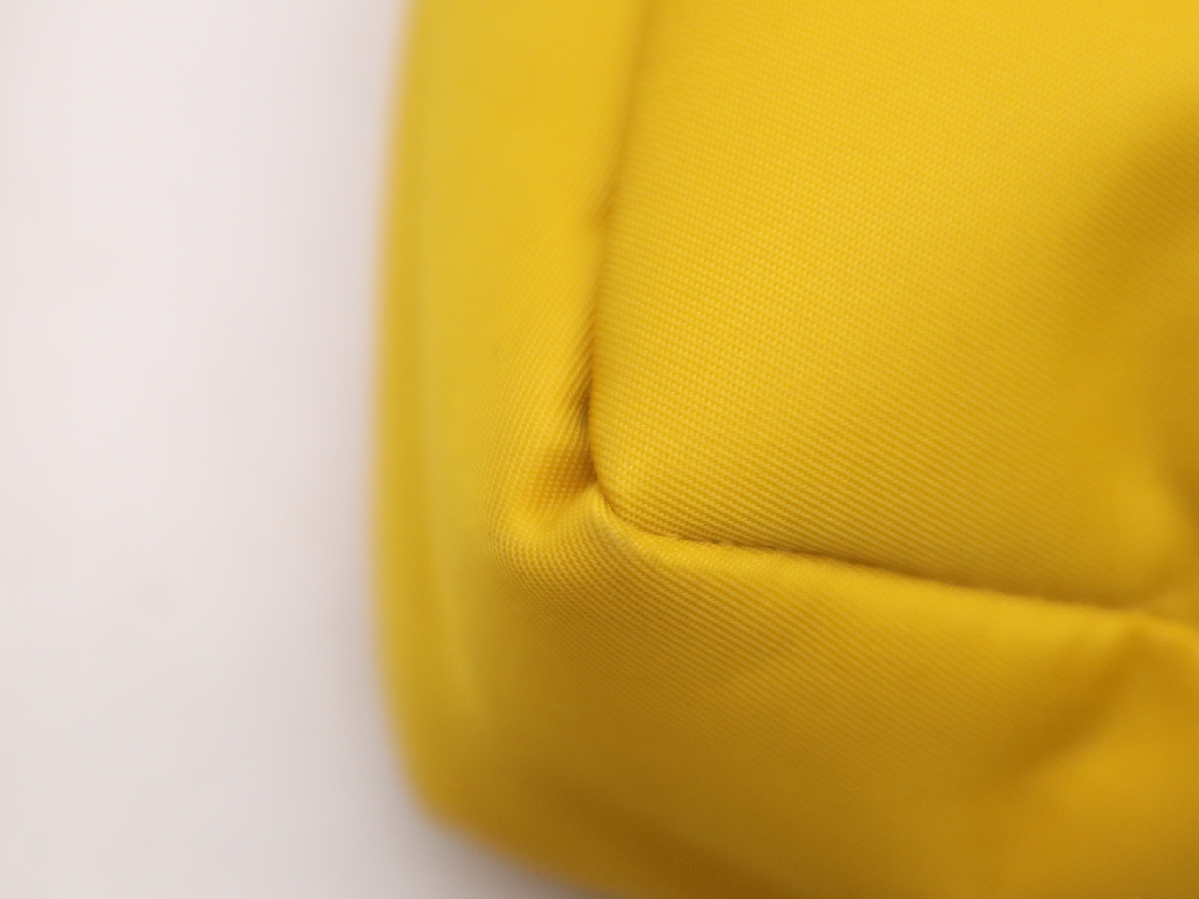 Nylon Mamma Bucket Messenger Bag, Yellow, Silver Hardware, with Shoulder Strap. — view 9