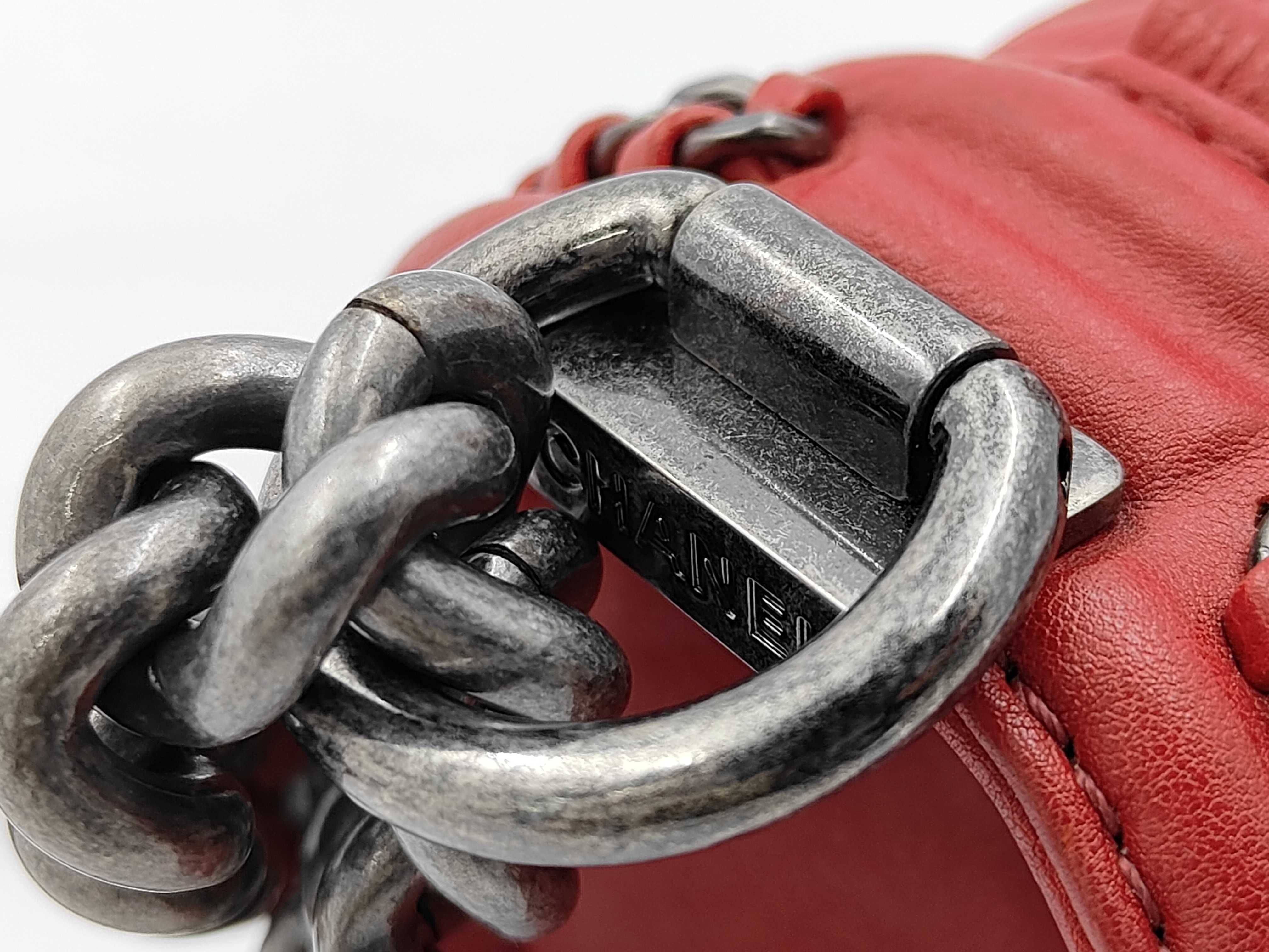 Mini Boy Chanel 2-Way Chain Shoulder Bag, Red — view 7