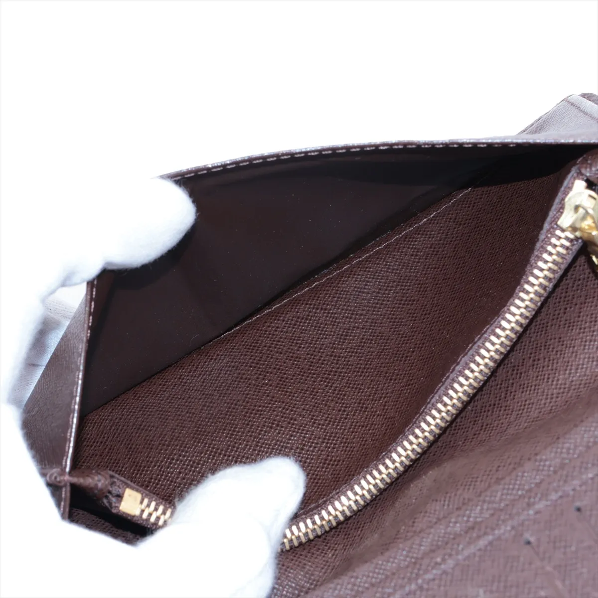 Damier Portefeuille Brazza TS0183 Brown Long Wallet Number of Pockets 14 — view 8