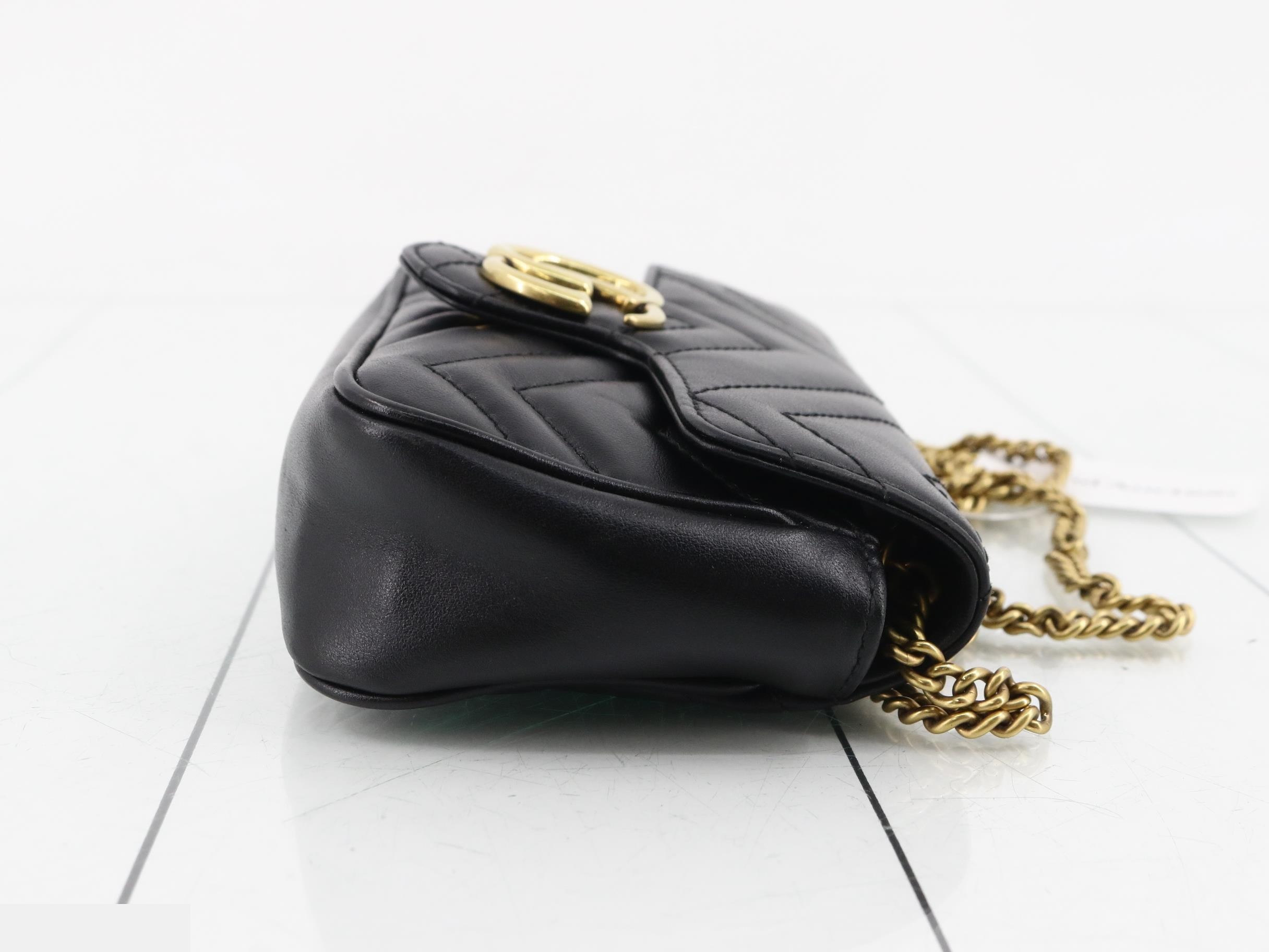 GG Marmont Leather Chain Shoulder Bag — view 3