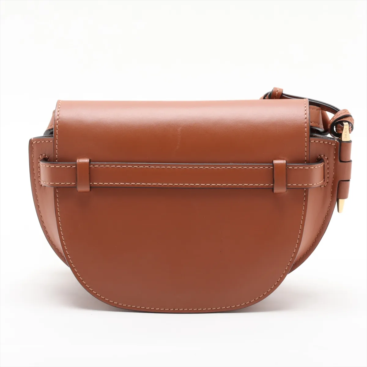 Gate Dual Mini Leather Shoulder Bag, Brown — view 2