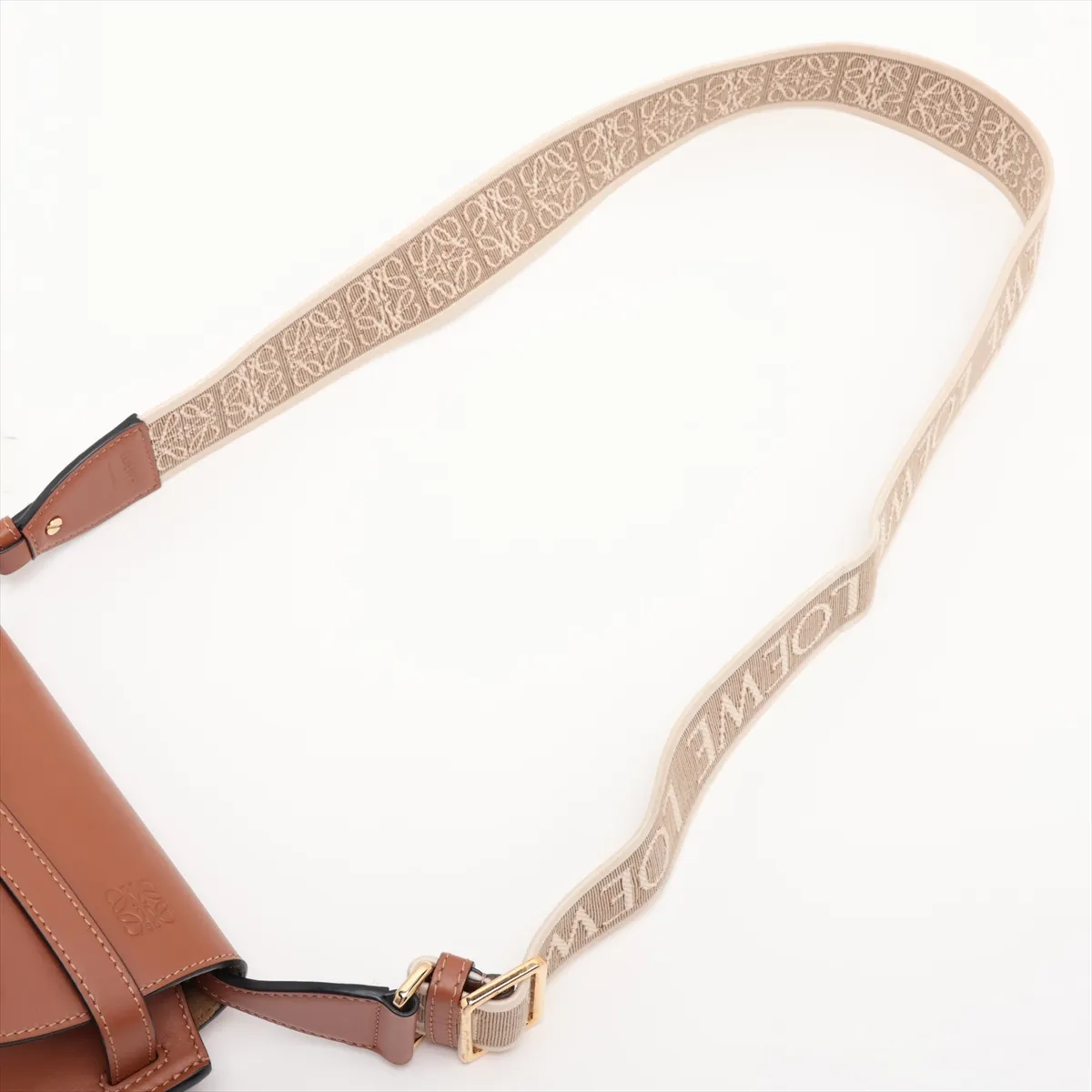 Gate Dual Mini Leather Shoulder Bag, Brown — view 5