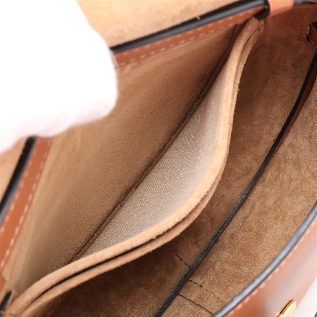 Gate Dual Mini Leather Shoulder Bag, Brown — view 7