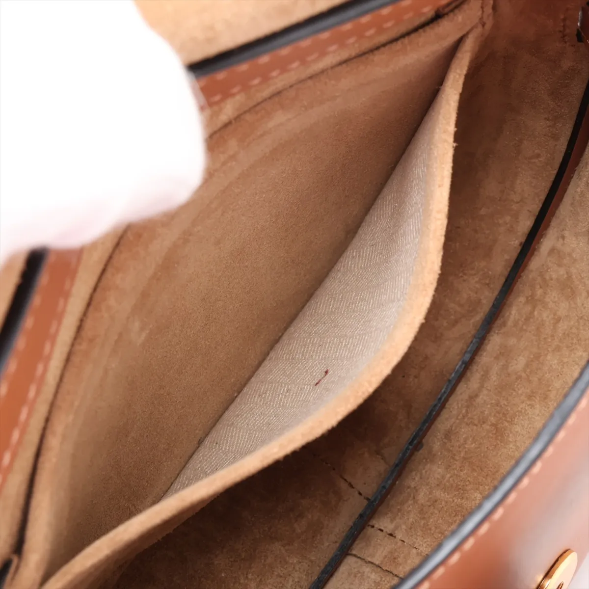 Gate Dual Mini Leather Shoulder Bag, Brown — view 8