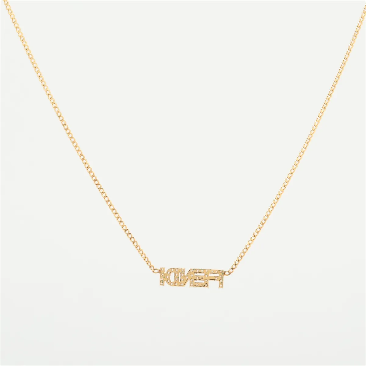 Logo Necklace GP x Rhinestone Gold — view 2