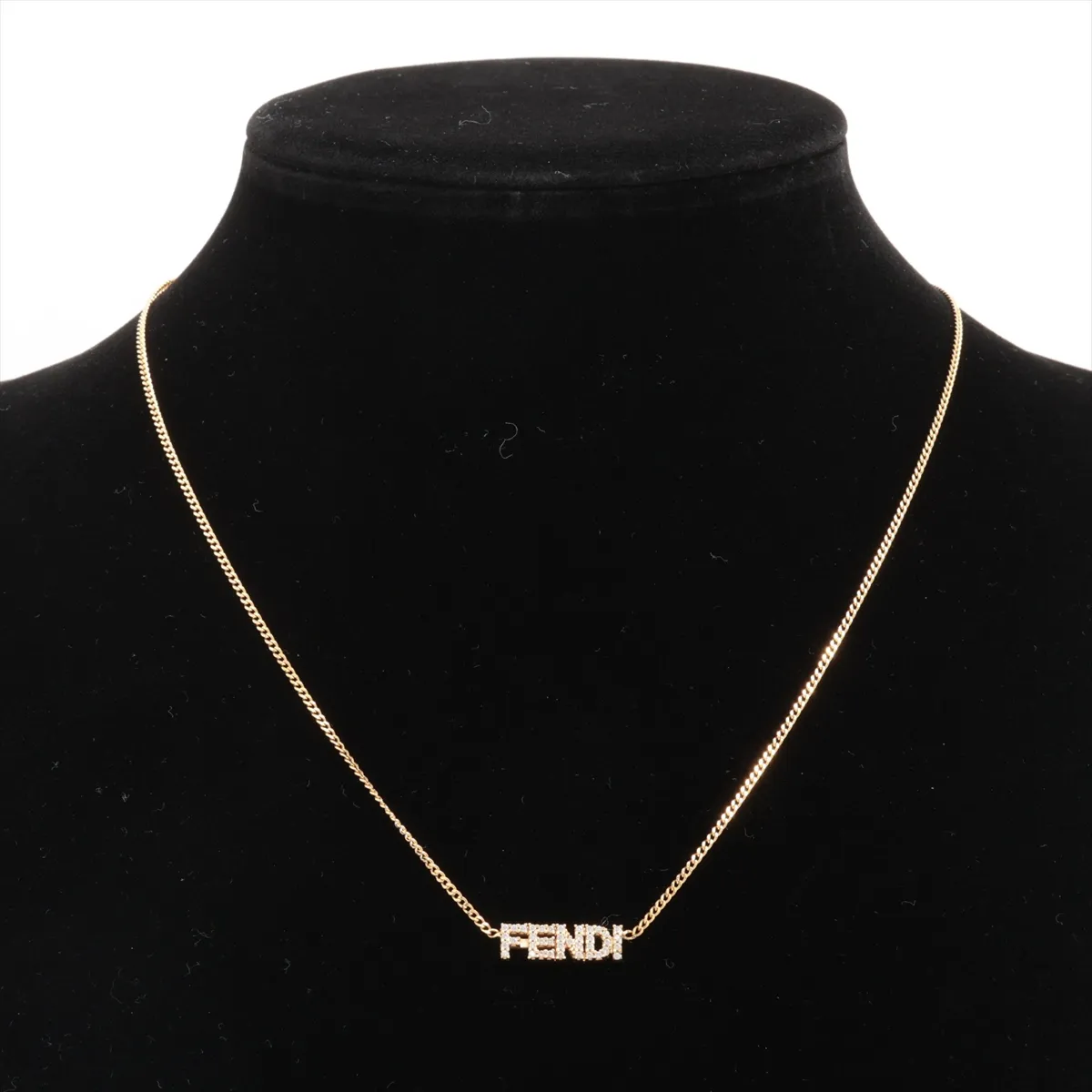 Logo Necklace GP x Rhinestone Gold — view 5