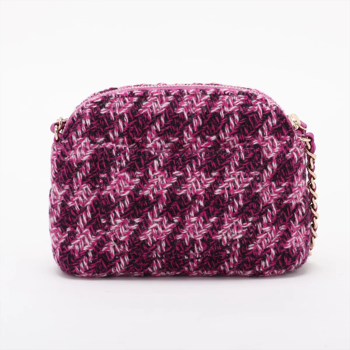 Matelassé Tweed Chain Shoulder Bag, Purple with Gold Hardware, CN1H06LG, Random Serial Number, Year Gift — view 2