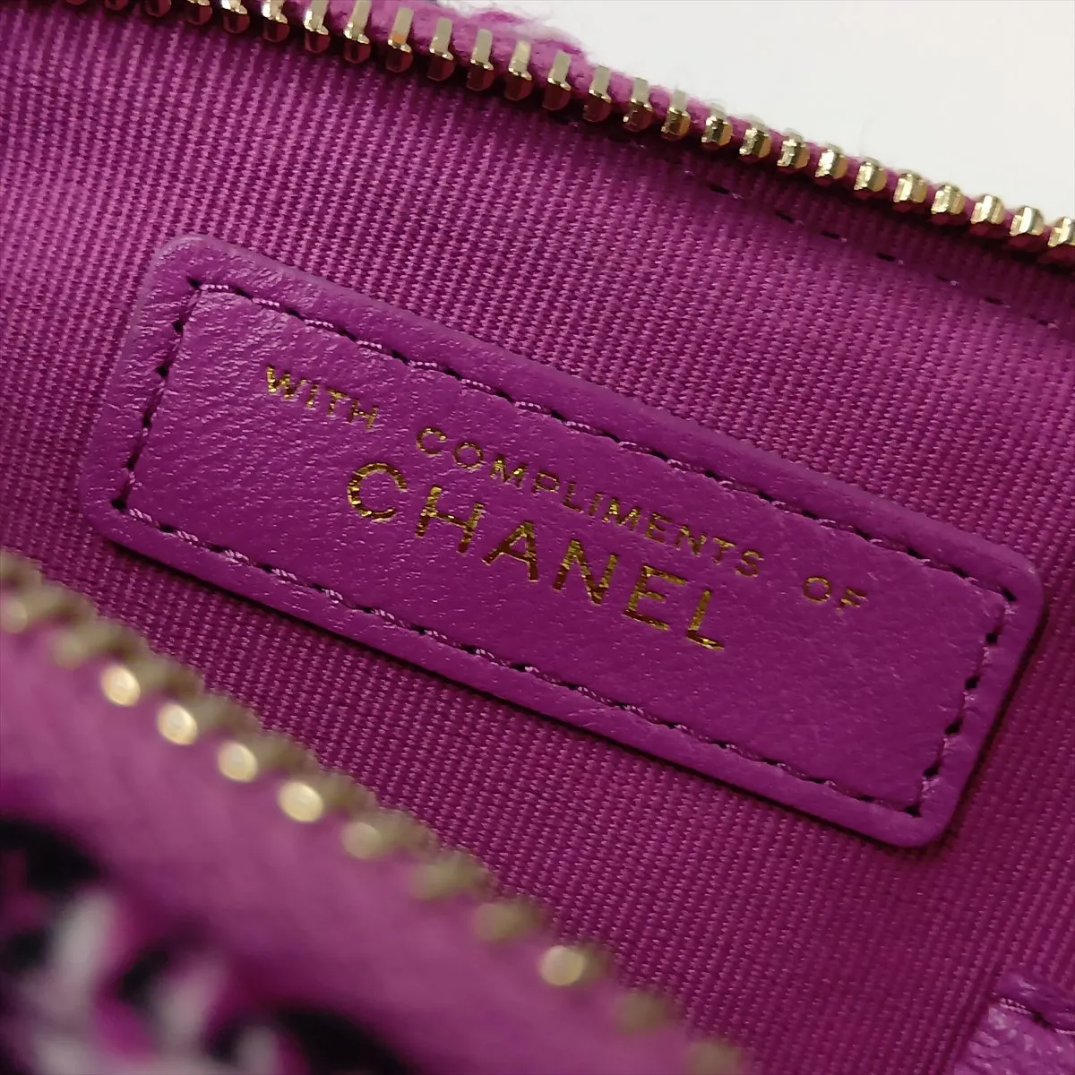Matelassé Tweed Chain Shoulder Bag, Purple with Gold Hardware, CN1H06LG, Random Serial Number, Year Gift — view 12