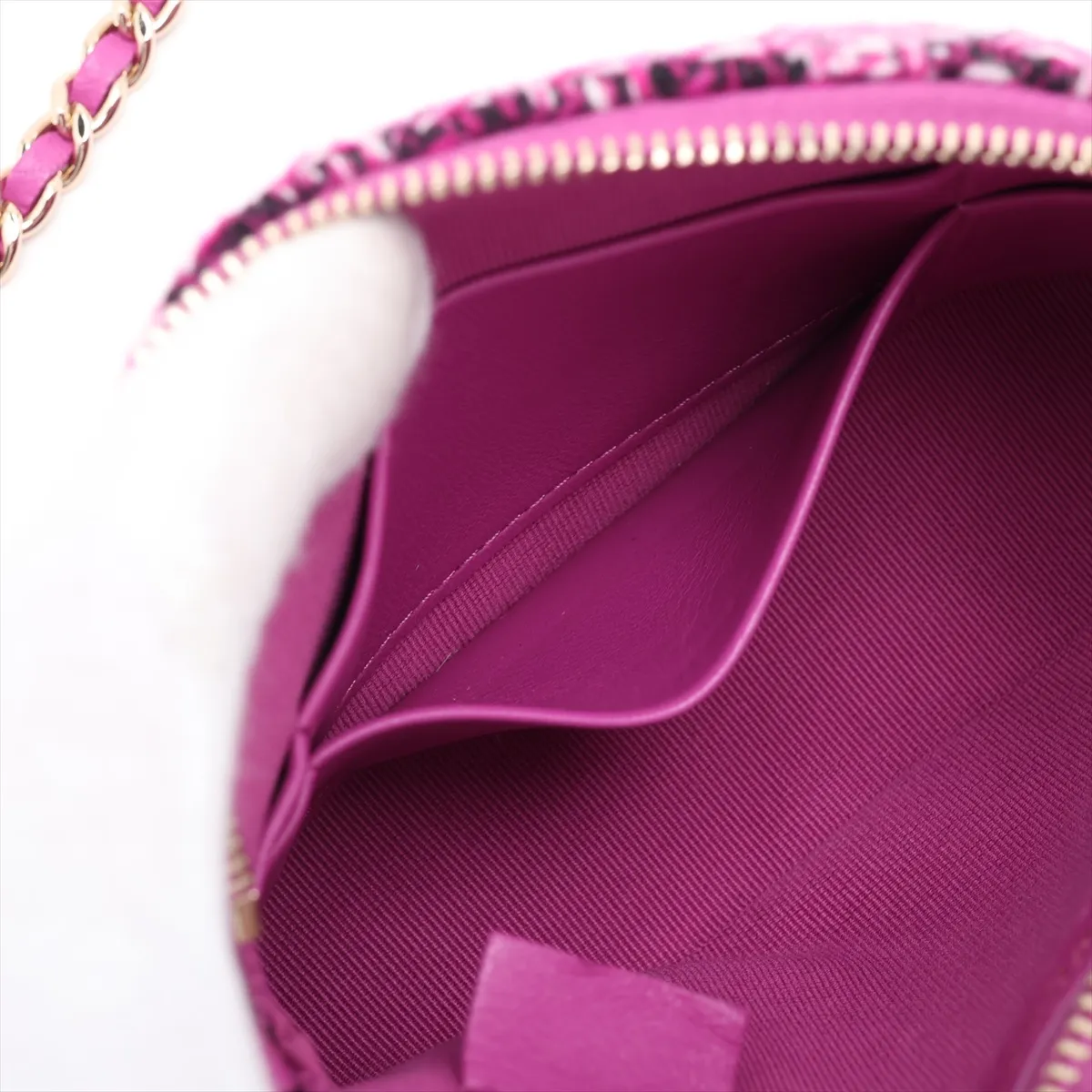 Matelassé Tweed Chain Shoulder Bag, Purple with Gold Hardware, CN1H06LG, Random Serial Number, Year Gift — view 7